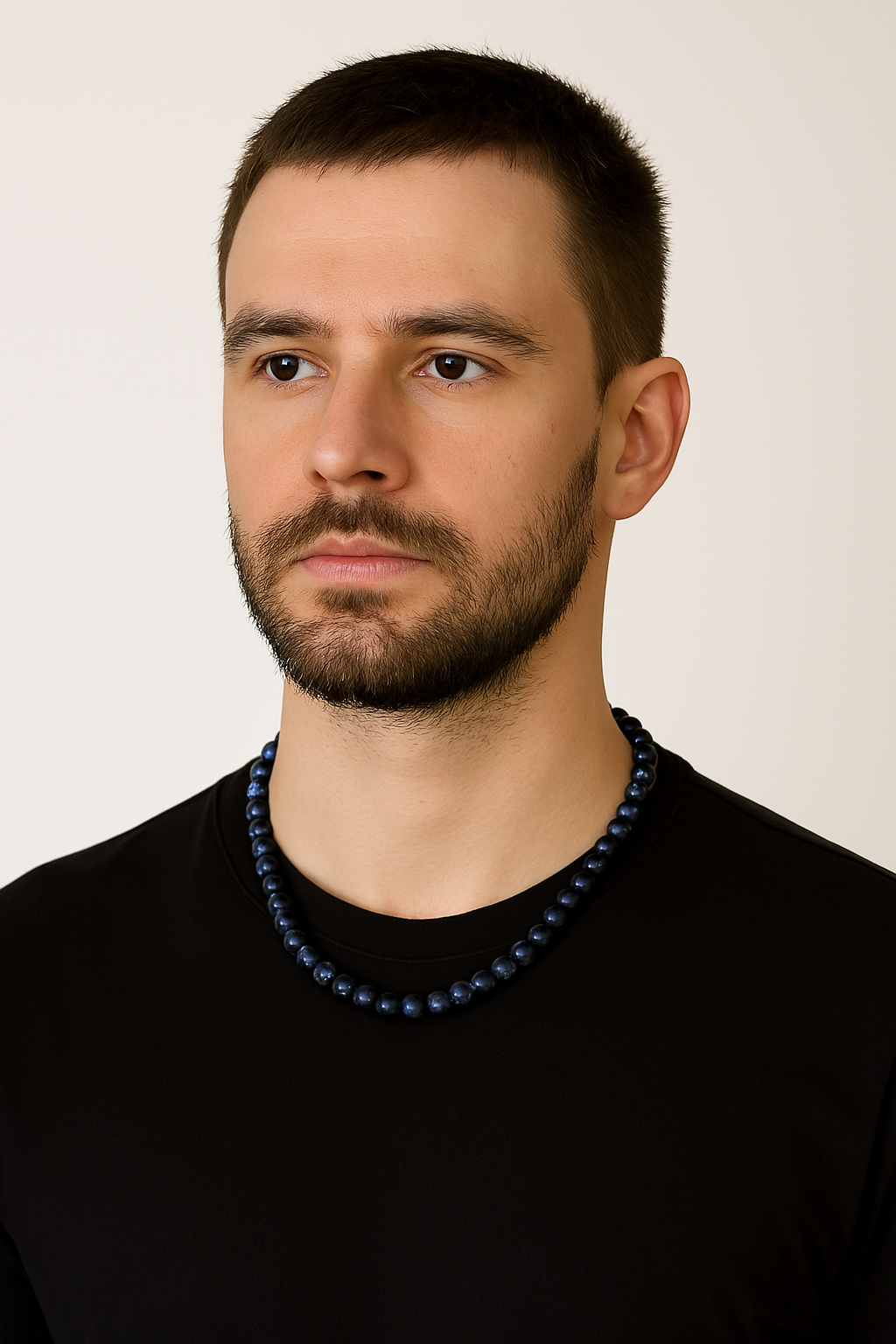 Laboratory Certified Dumortierite 8 mm Natural Stone Necklace