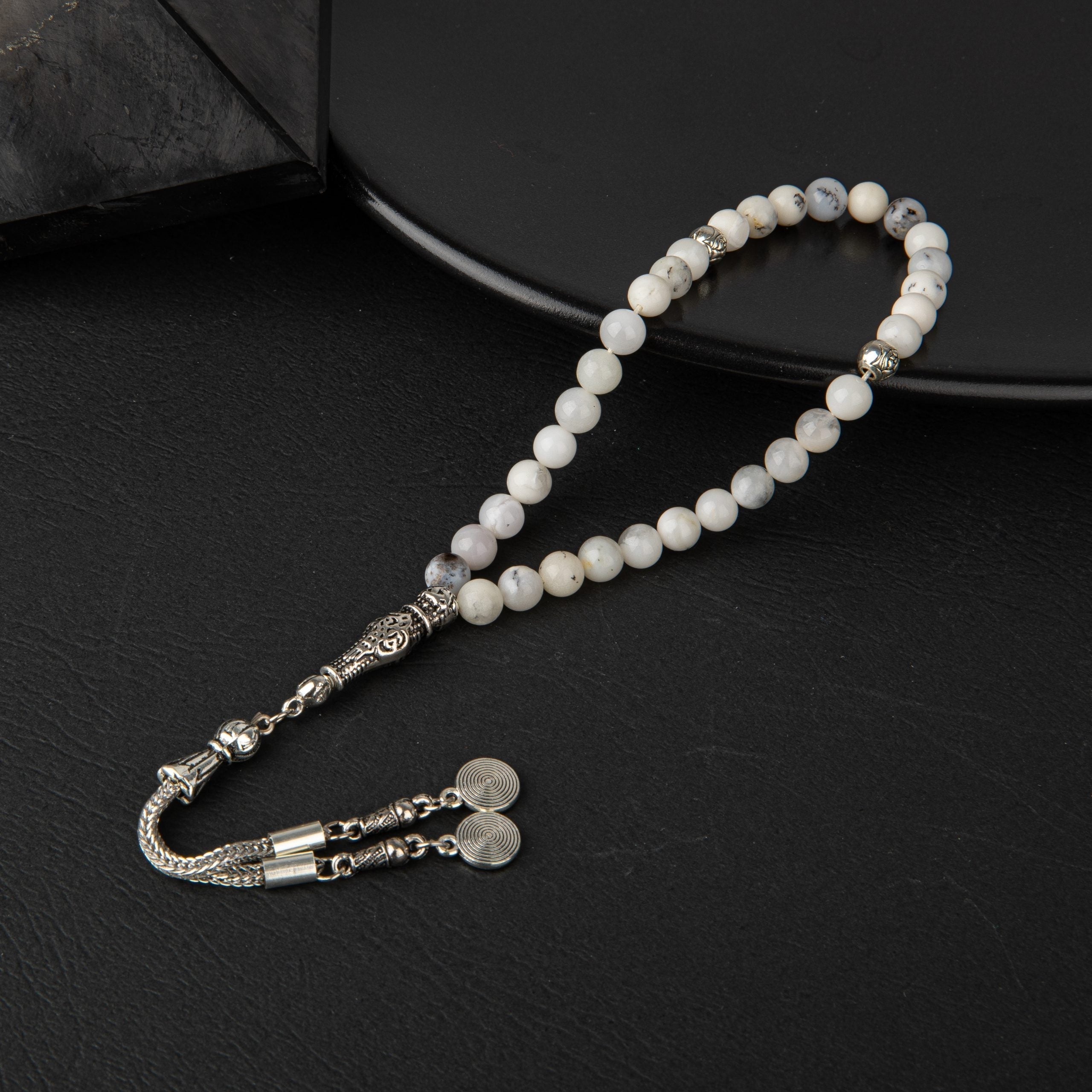 Milk Opal Natural Gemstone Prayer Beads 33-Bead – 6mm