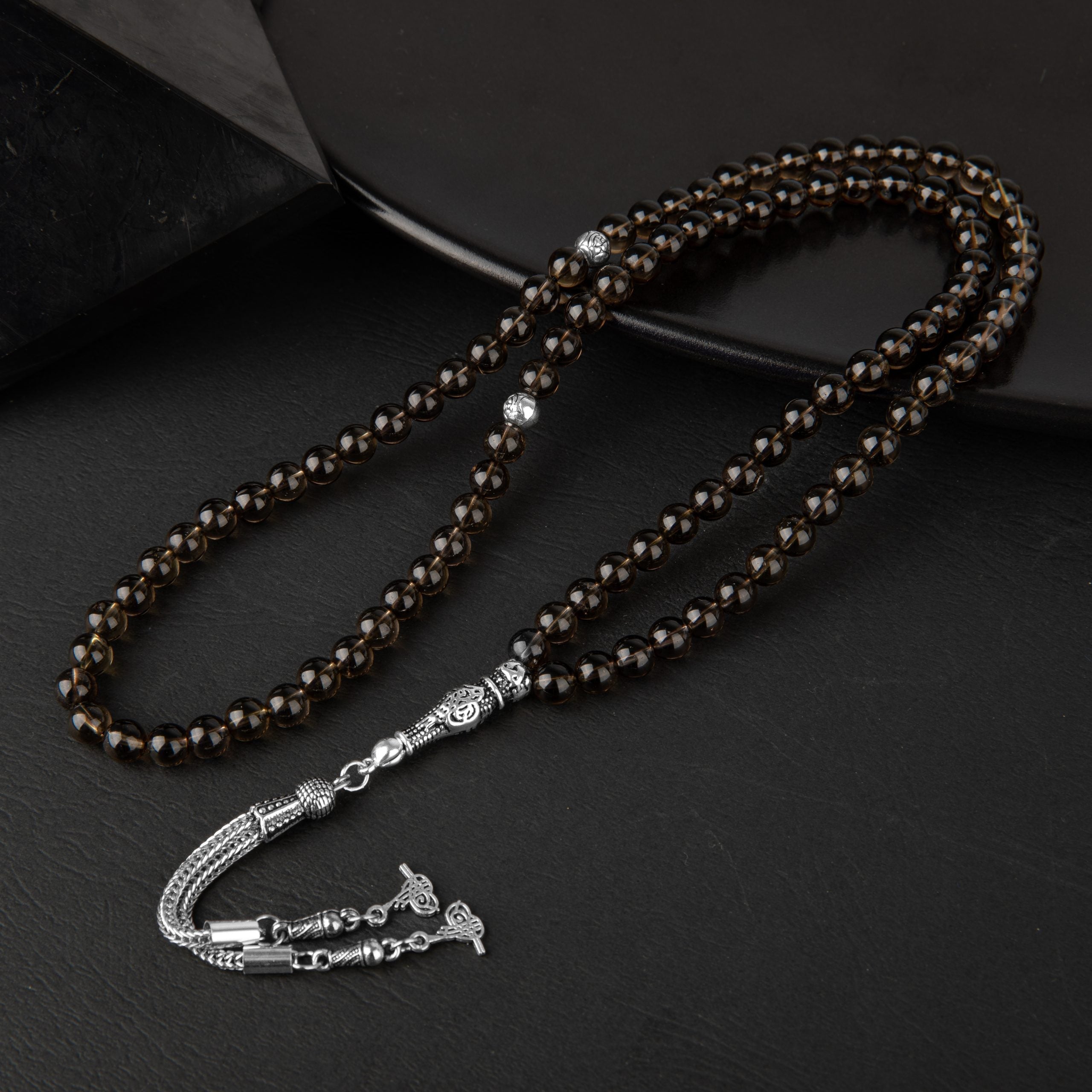 Smoky Quartz Natural Gemstone Prayer Beads 99-Bead – 6mm Handcrafted