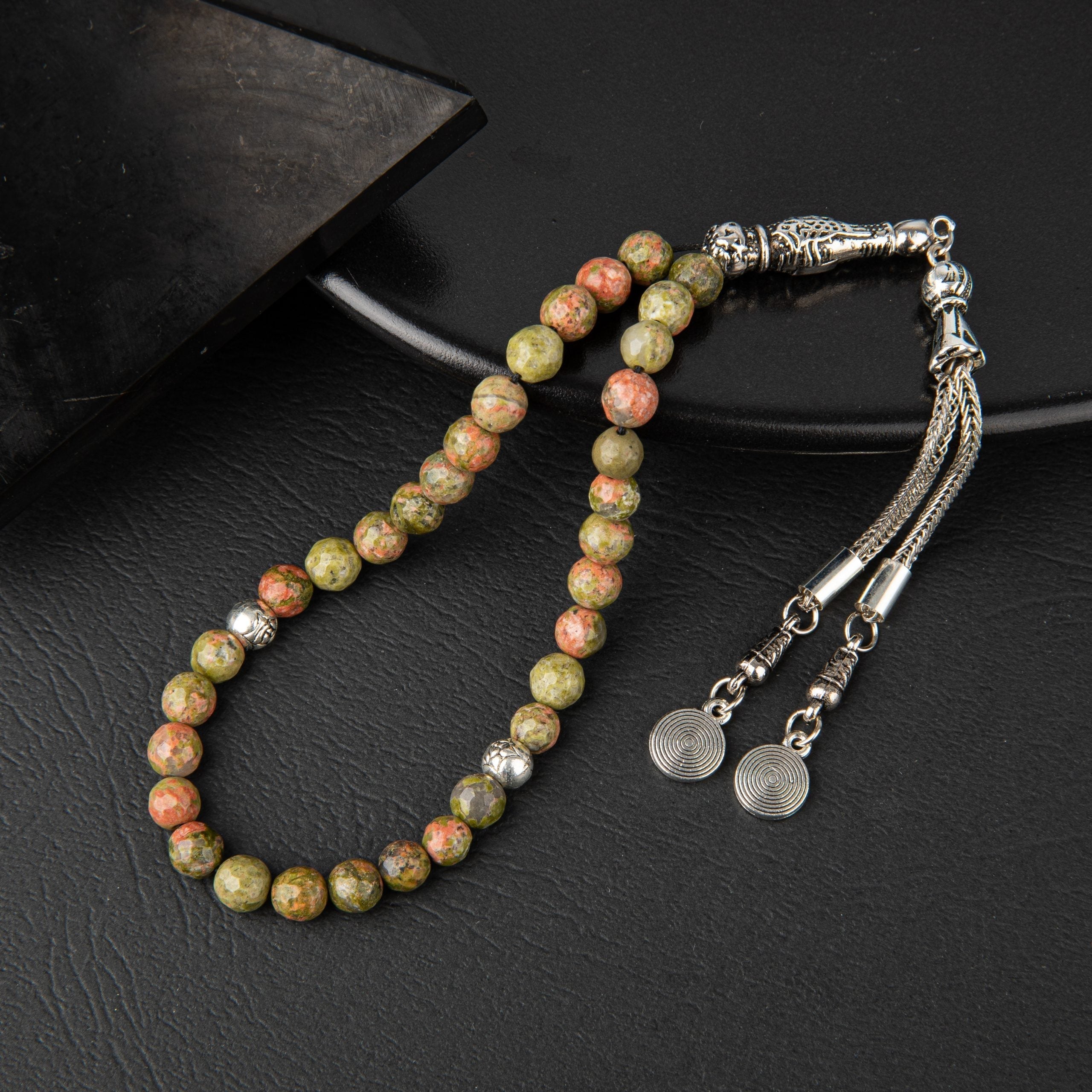 Unakite Natural Gemstone Prayer Beads 33-Bead – 6mm Handcrafted