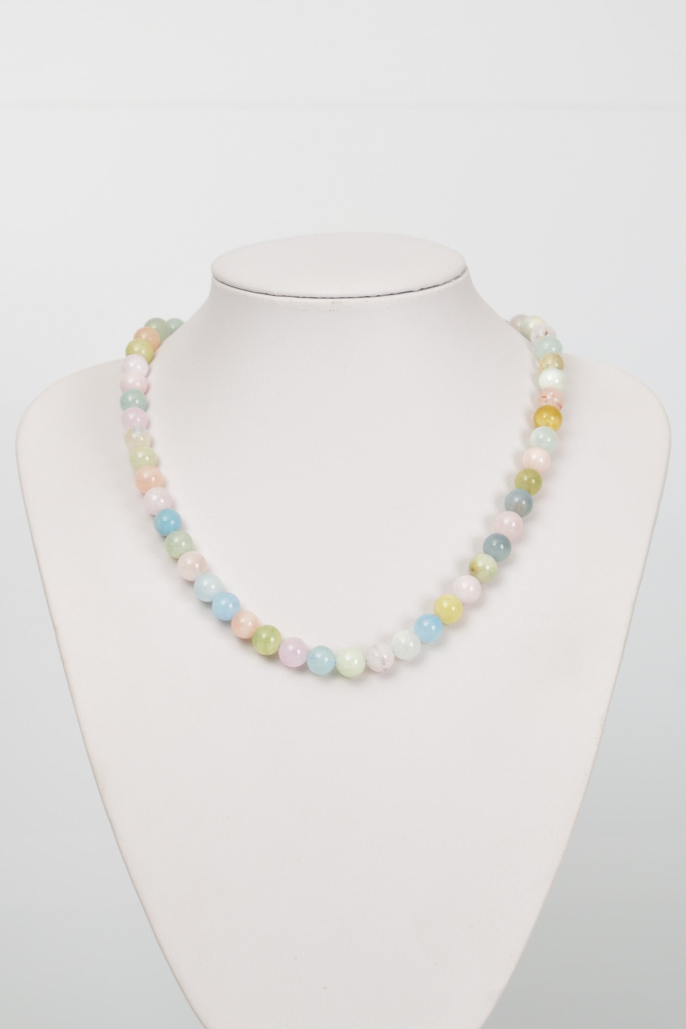 Laboratory Certified Heliodor 8 mm Natural Stone Necklace