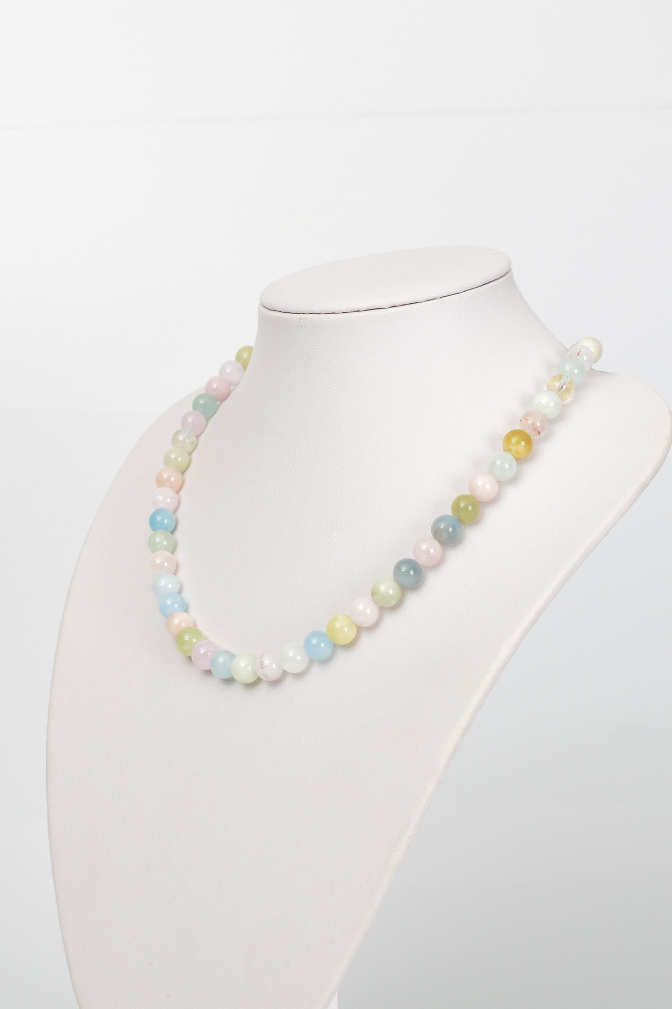 Laboratory Certified Heliodor 8 mm Natural Stone Necklace