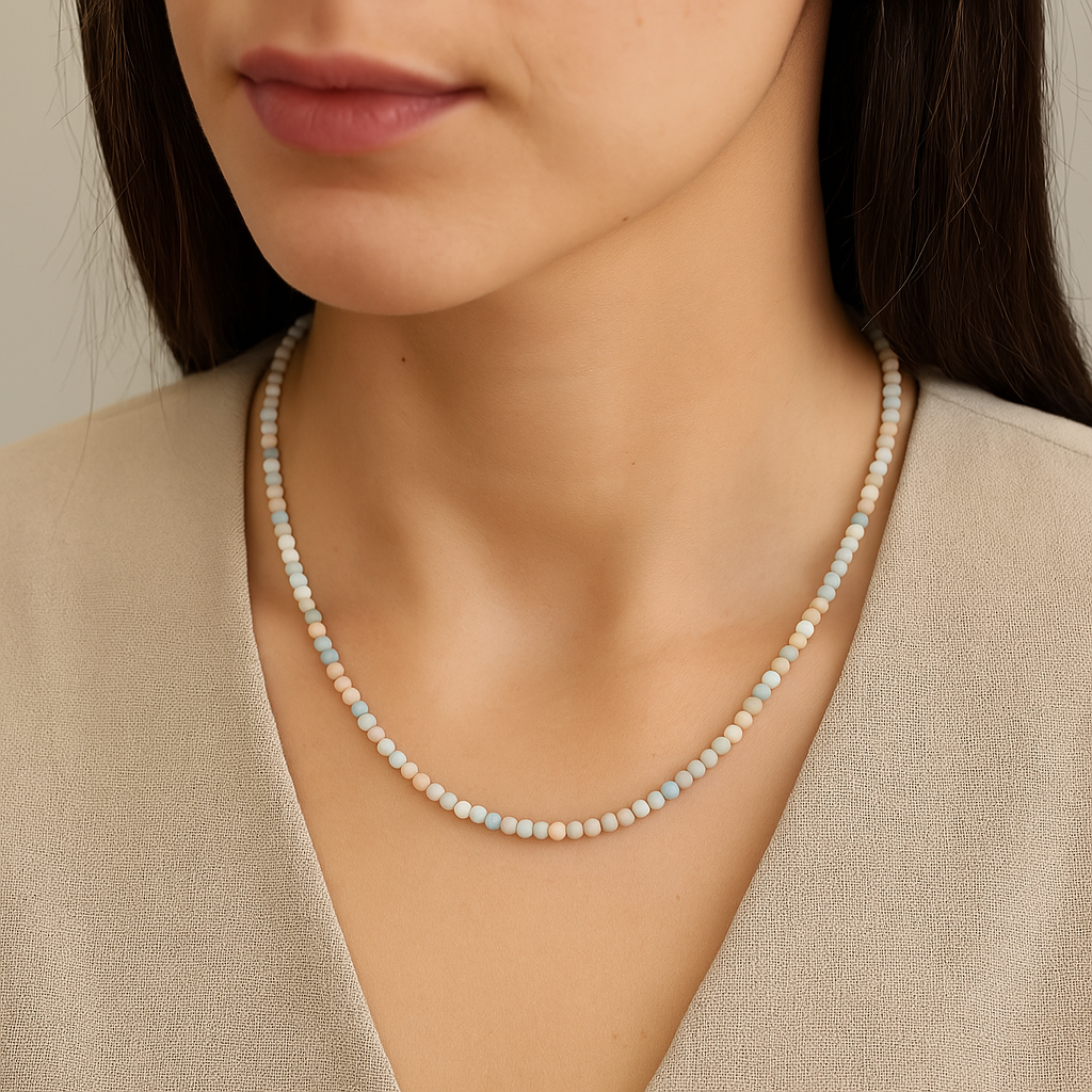 Laboratory Certified Heliodor Natural Stone Necklace 3 mm