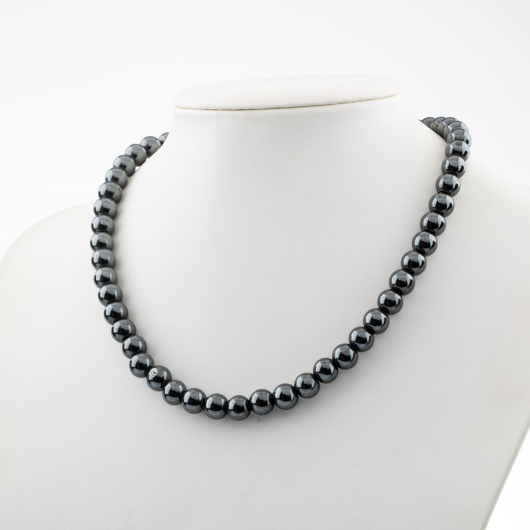 Laboratory Certified Hematite 8 mm Natural Stone Necklace