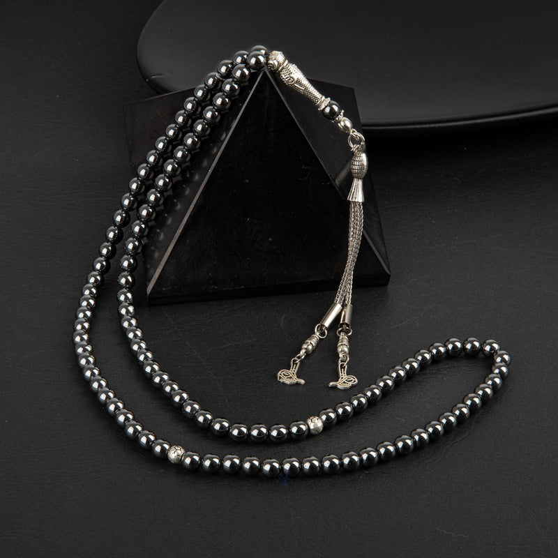 Laboratory Certified Hematite Natural Gemstone Prayer Beads 99-Bead – 6mm