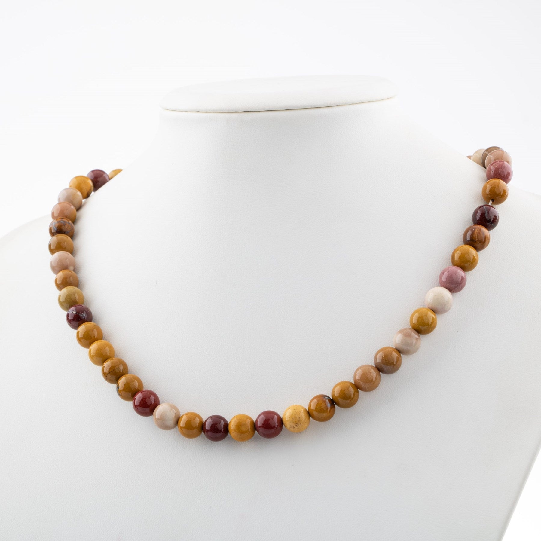 Laboratory Certified Jasper 8 mm Natural Stone Necklace