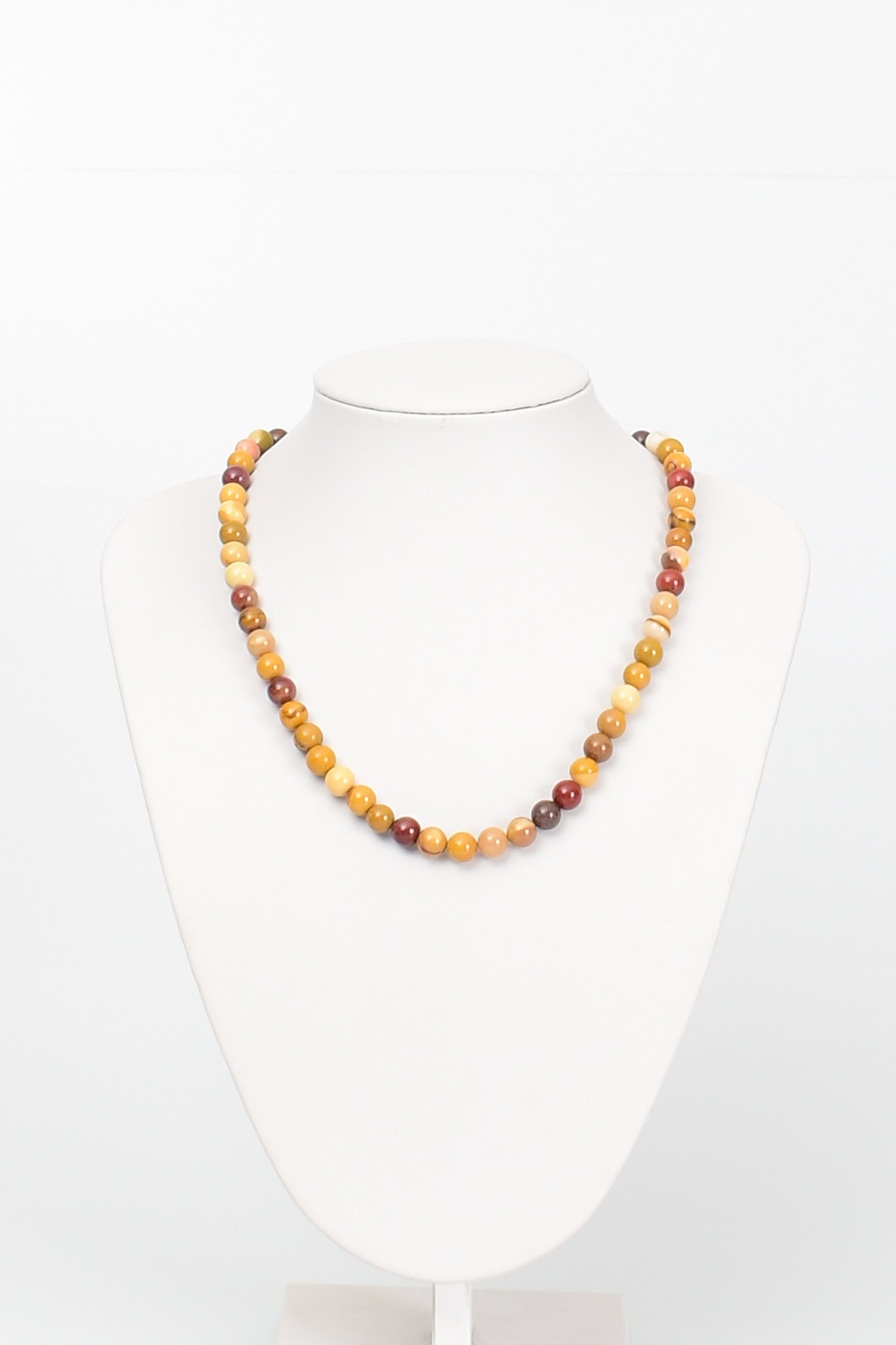 Laboratory Certified Jasper 8 mm Natural Stone Necklace