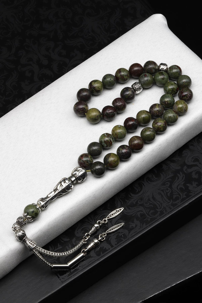 Laboratory Certified Jasper Natural Gemstone Prayer Beads 8 mm