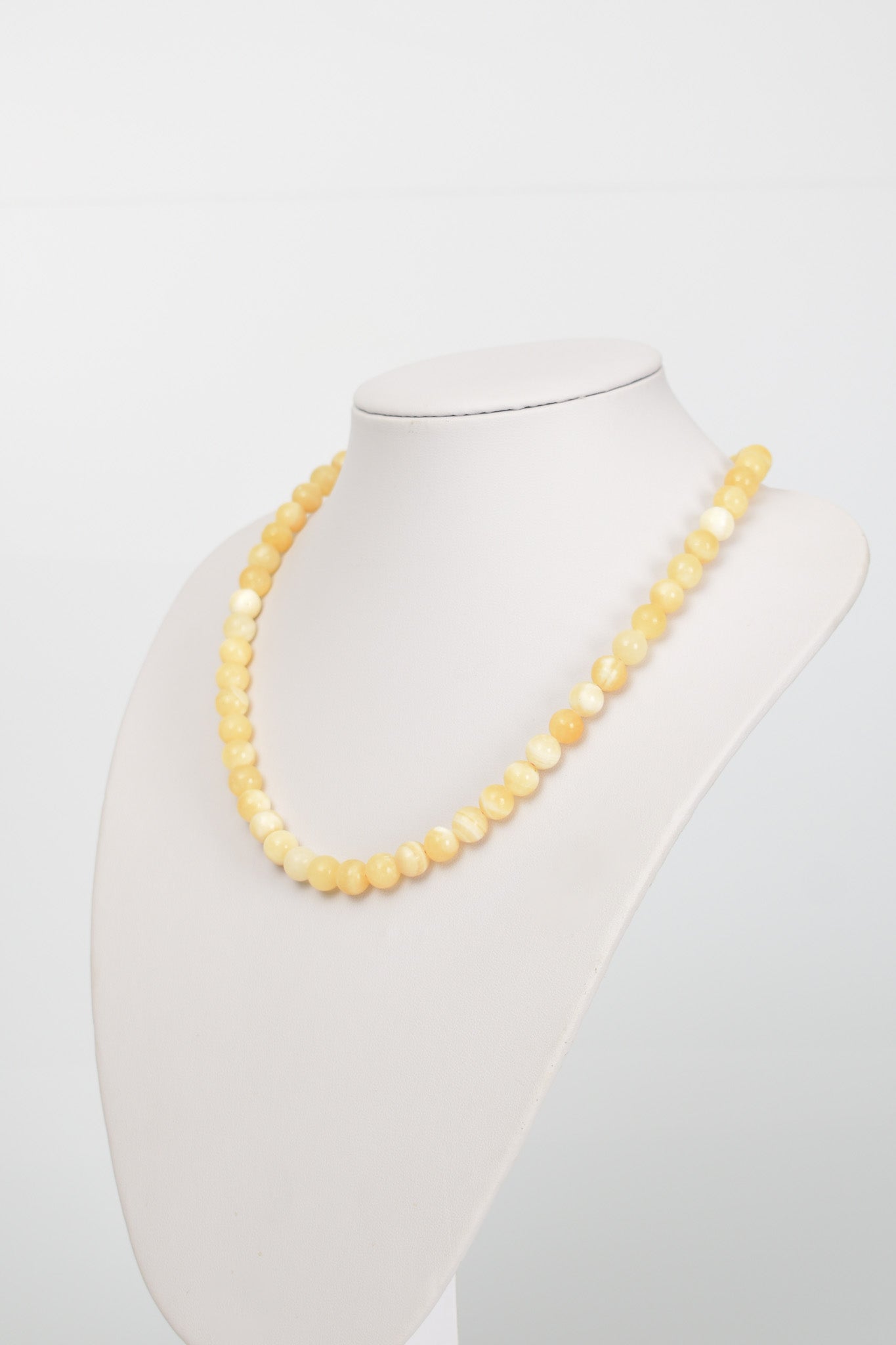 Laboratory Certified Calcite 8 mm Natural Stone Necklace