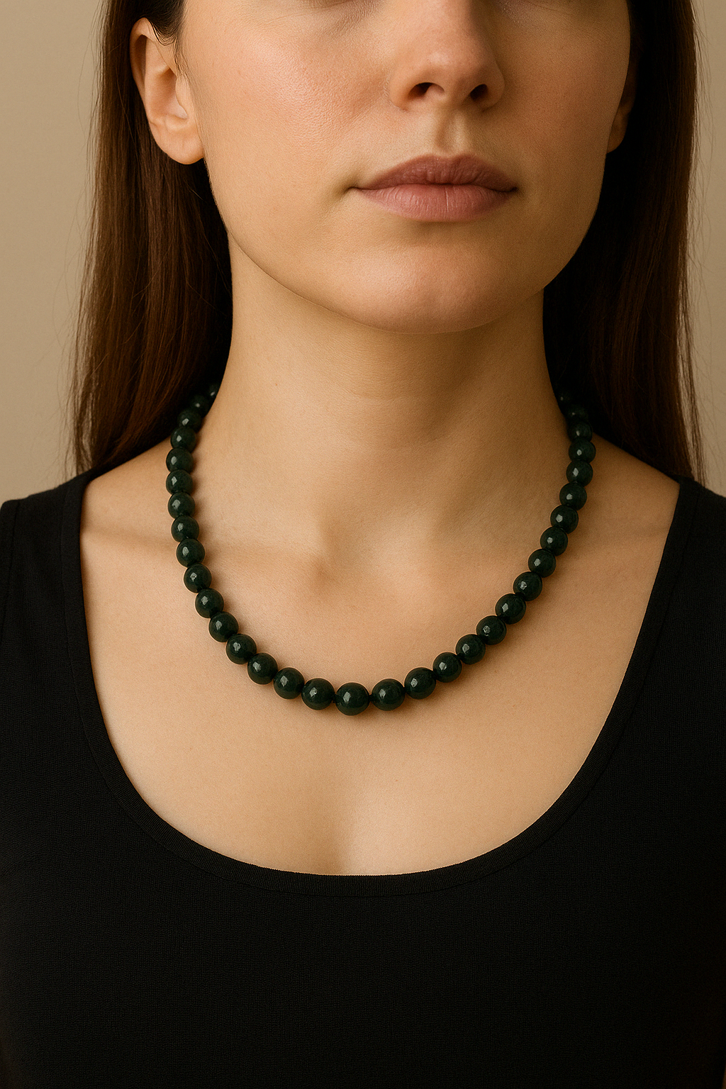 Laboratory Certified Bloodstone 8 mm Natural Stone Necklace