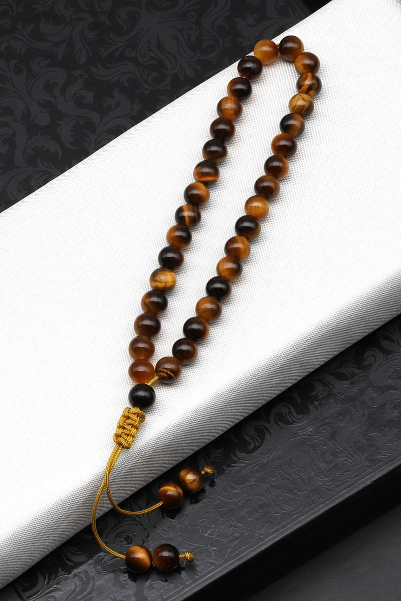 Laboratory Certified  Tiger’s Eye Natural Stone Bracelet & Prayer Beads 6 mm