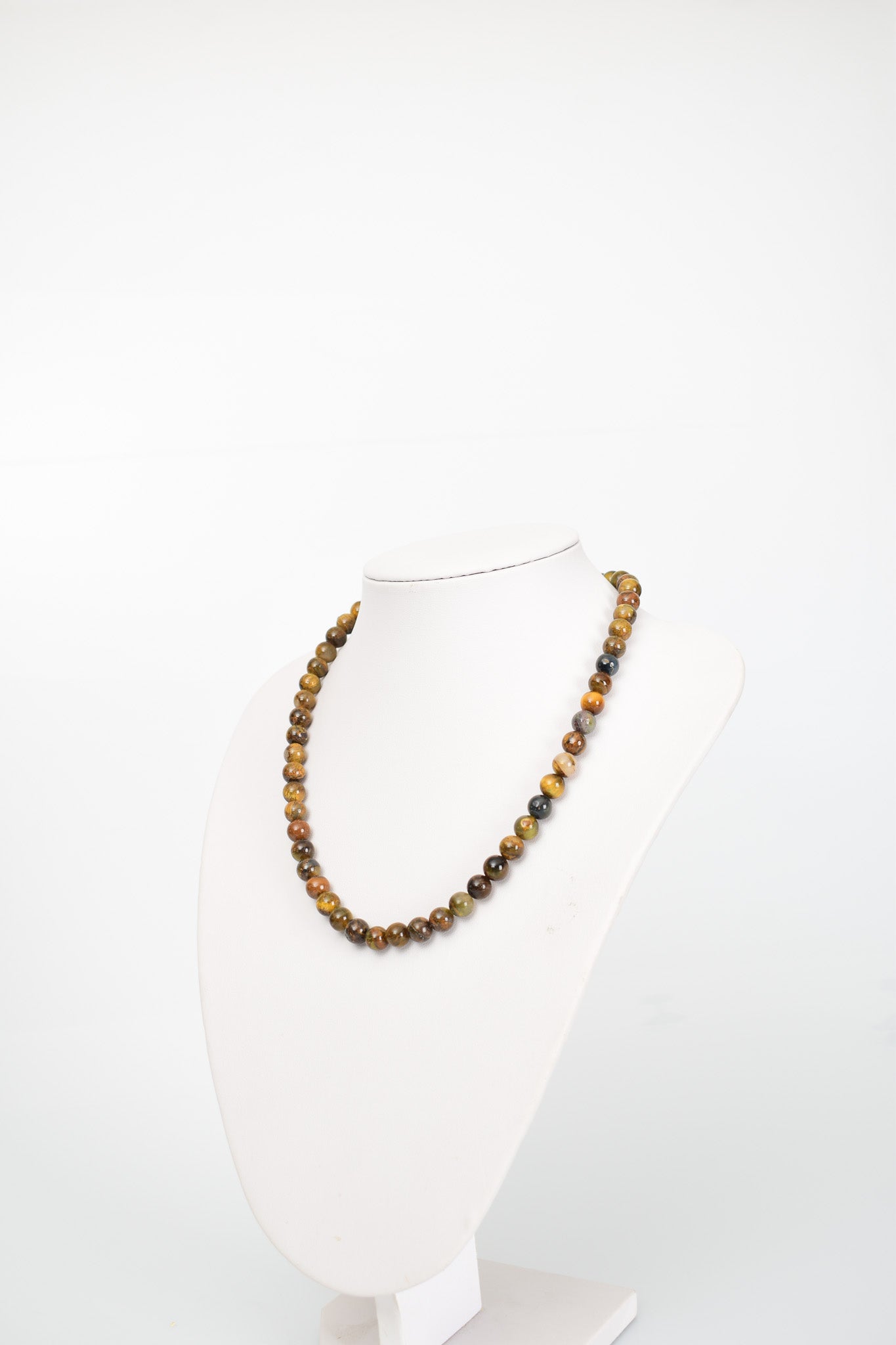 Laboratory Certified Tiger’s Eye 8 mm Natural Stone Necklace