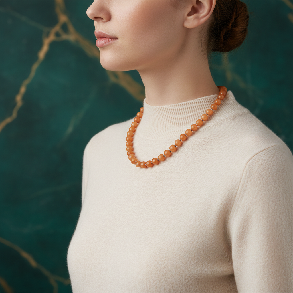 Laboratory Certified Carnelian Agate 8 mm Knotted Strung Natural Stone Necklace