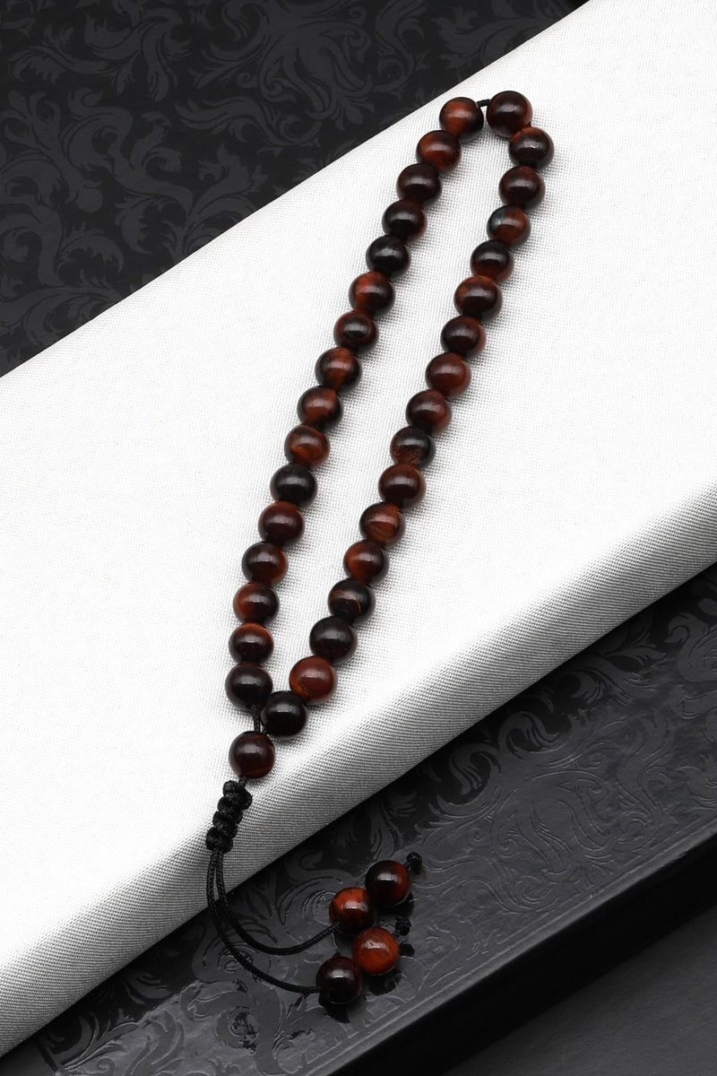Laboratory Certified Tiger’s Eye Natural Stone Bracelet &amp; Prayer Beads 6 mm