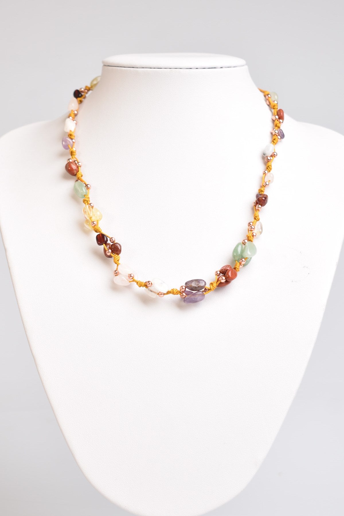 Laboratory Certified Aries Zodiac Natural Stone Macramé Necklace