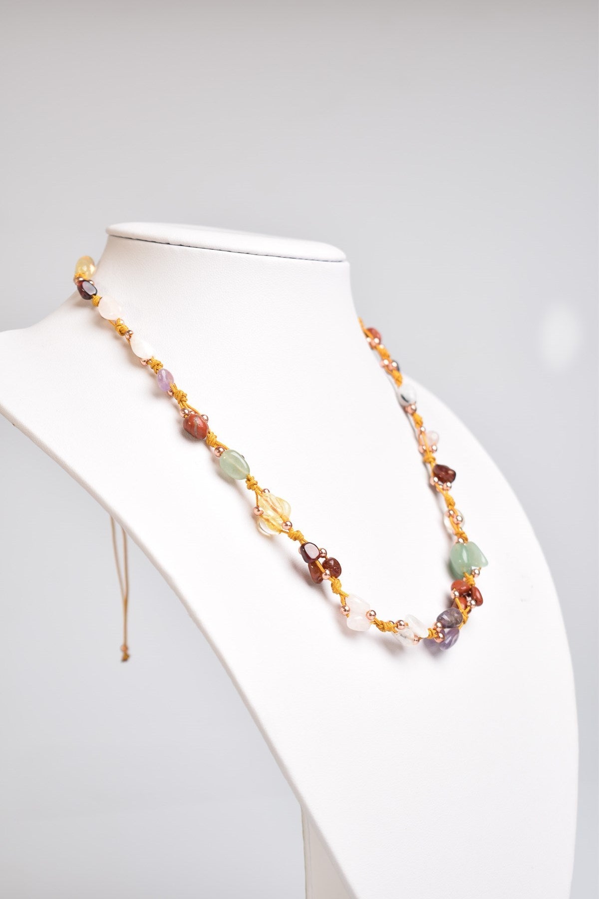 Laboratory Certified Aries Zodiac Natural Stone Macramé Necklace