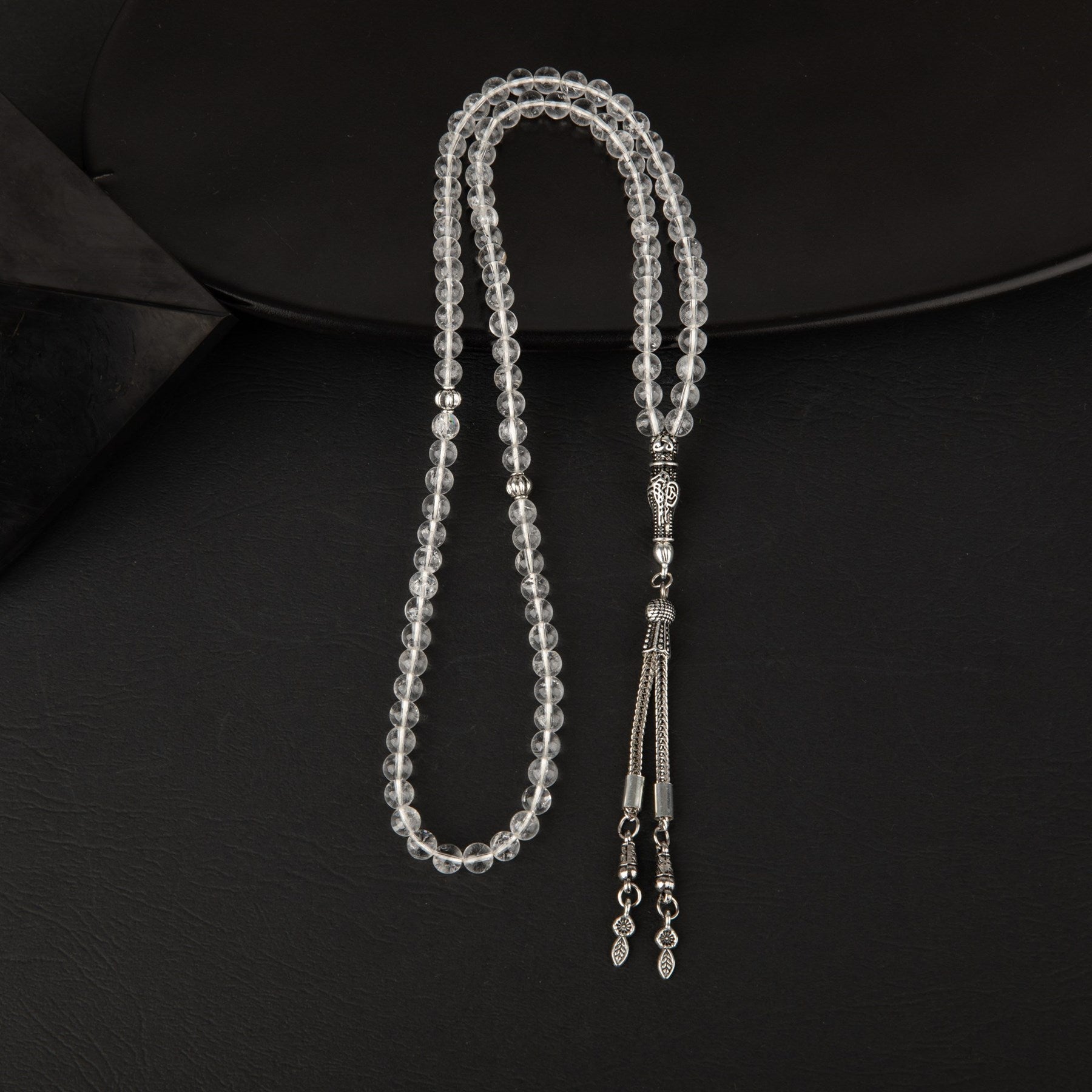 Laboratory Certified Crystal Quartz Natural Stone Prayer Beads 99 Beads – 6 mm