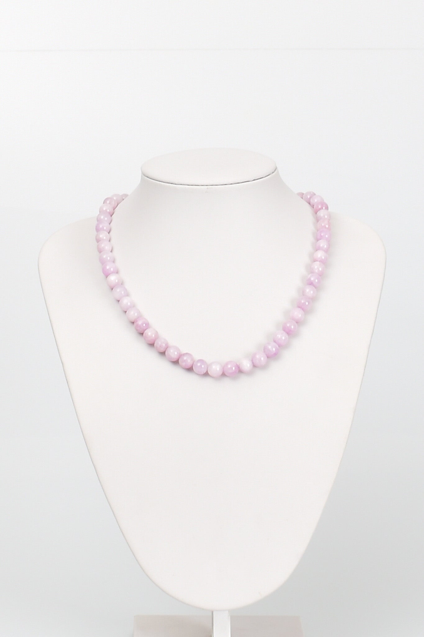 Laboratory Certified Kunzite 8 mm Natural Stone Necklace