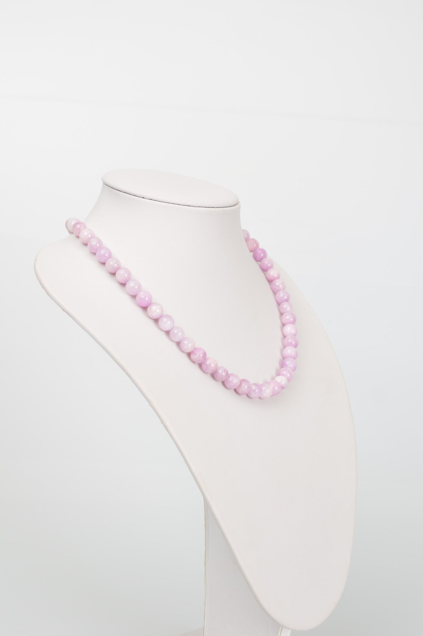 Laboratory Certified Kunzite 8 mm Natural Stone Necklace