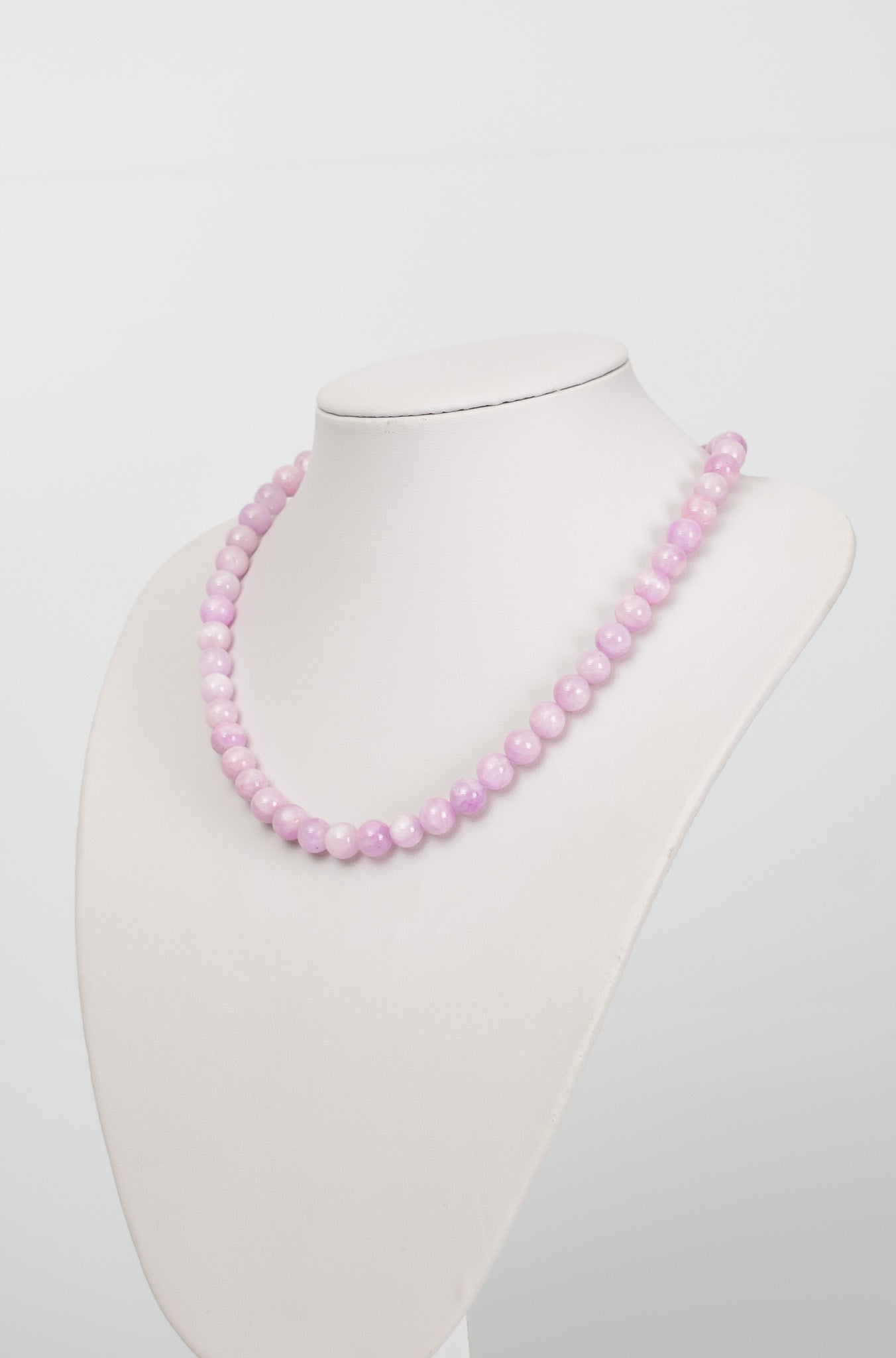 Laboratory Certified Kunzite 8 mm Natural Stone Necklace