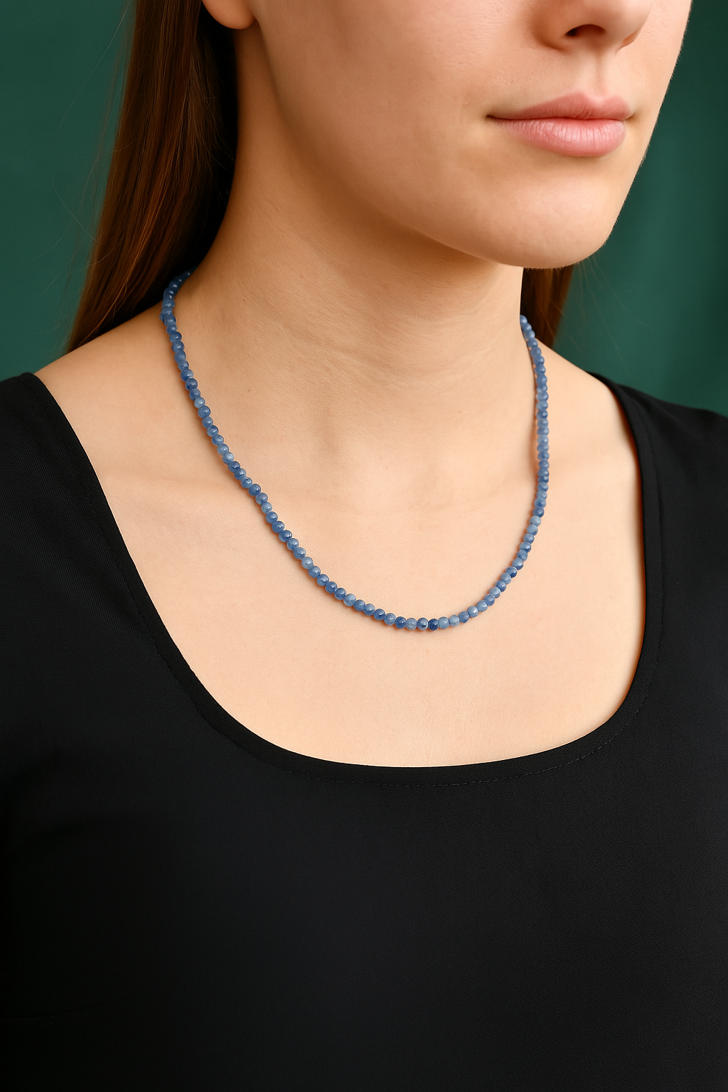 Laboratory Certified Kyanite Natural Stone Necklace 3 mm