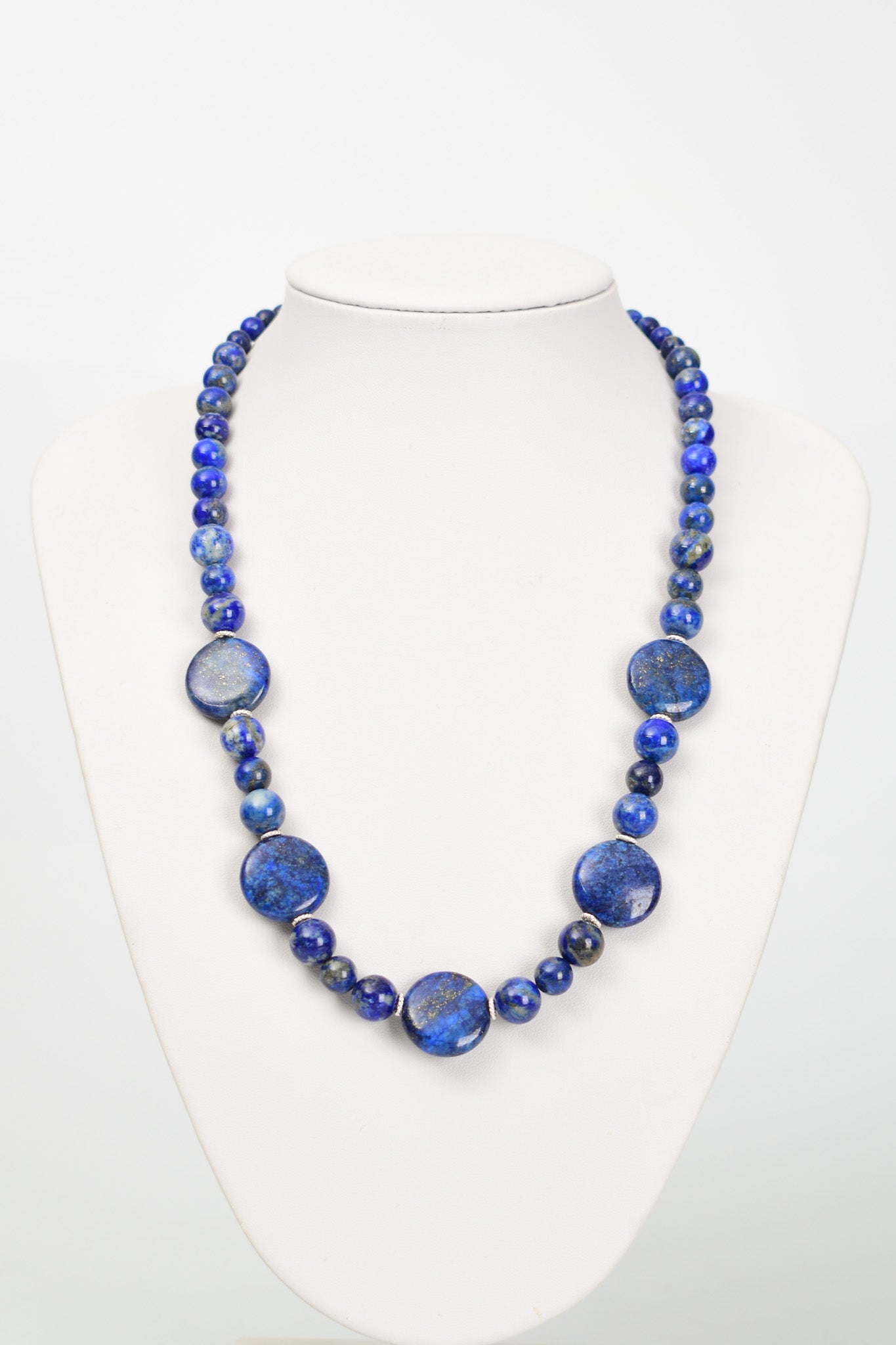 Laboratory Certified Lapis Lazuli Natural Stone 925 Sterling Silver Designer Necklace