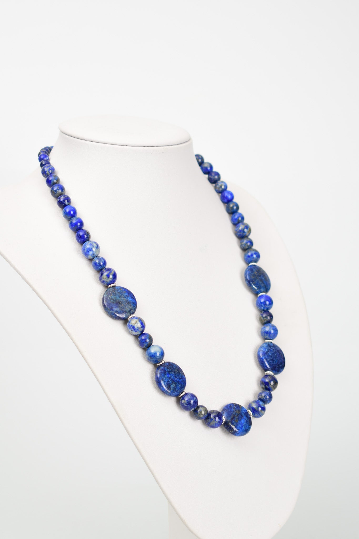 Laboratory Certified Lapis Lazuli Natural Stone 925 Sterling Silver Designer Necklace
