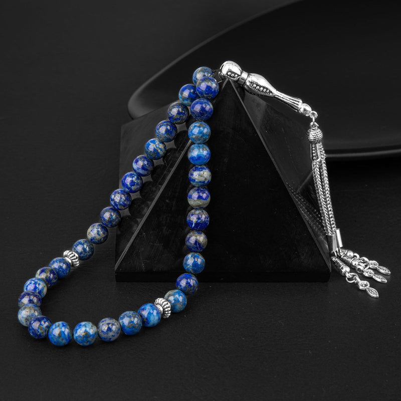 Laboratory Certified Lapis Lazuli Natural Gemstone Prayer Beads 33-Bead – 8mm
