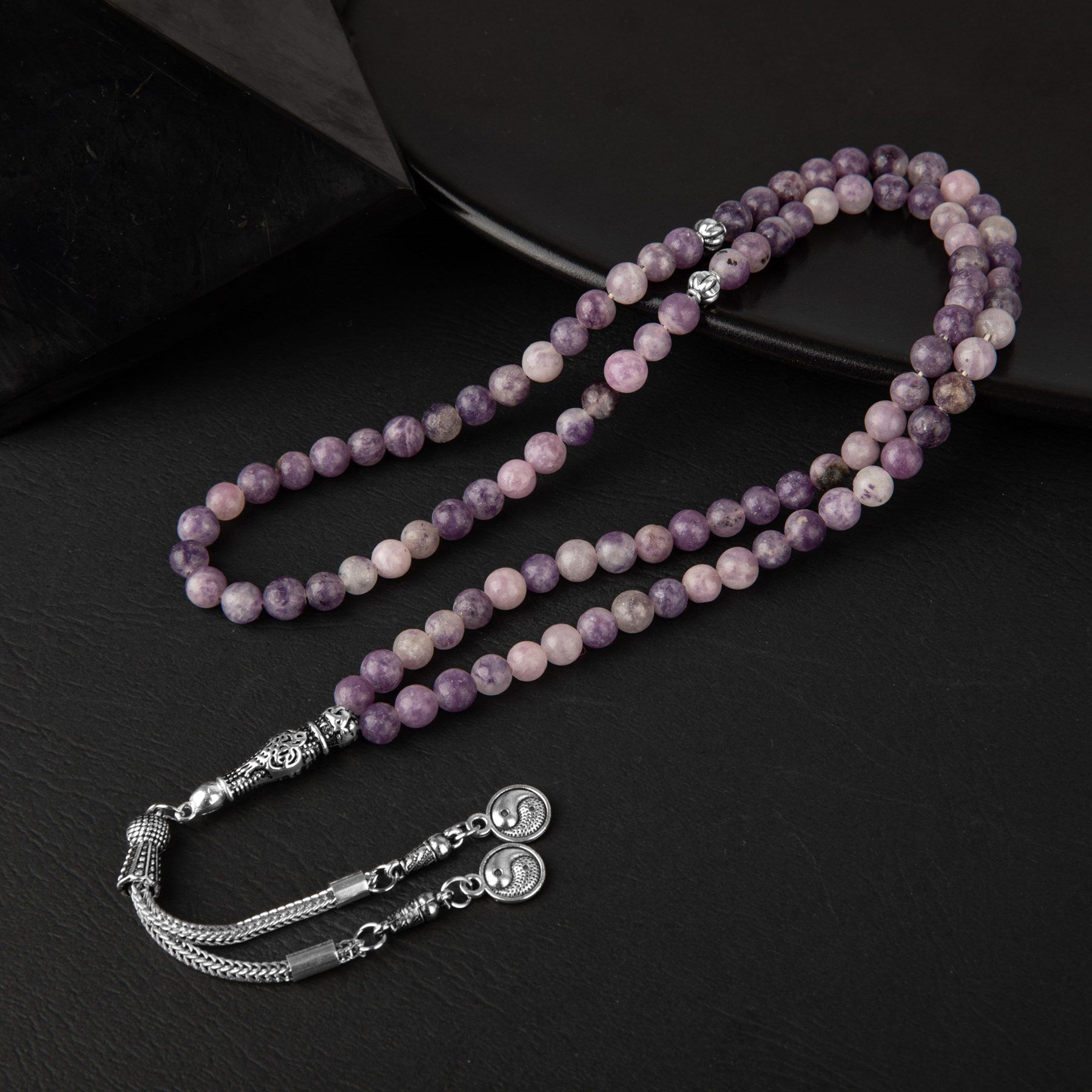 Laboratory Certified Lepidolit Natural Gemstone Prayer Beads 99-Bead – 6mm
