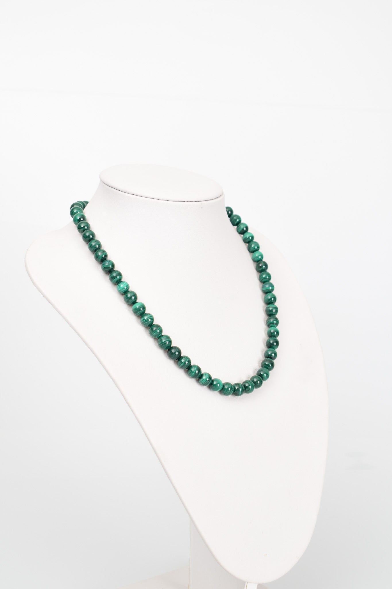 Laboratory Certified Malachite 8 mm Natural Stone Necklace
