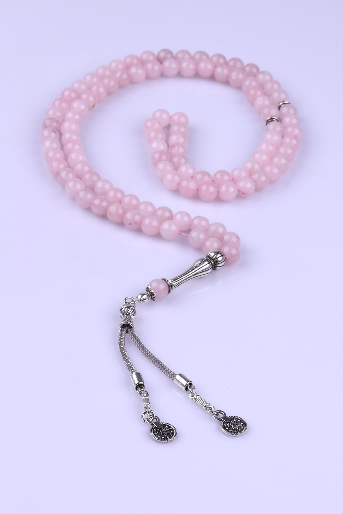 Laboratory Certified Rose Quartz Natural Stone Prayer Beads 99 Beads – 8 mm