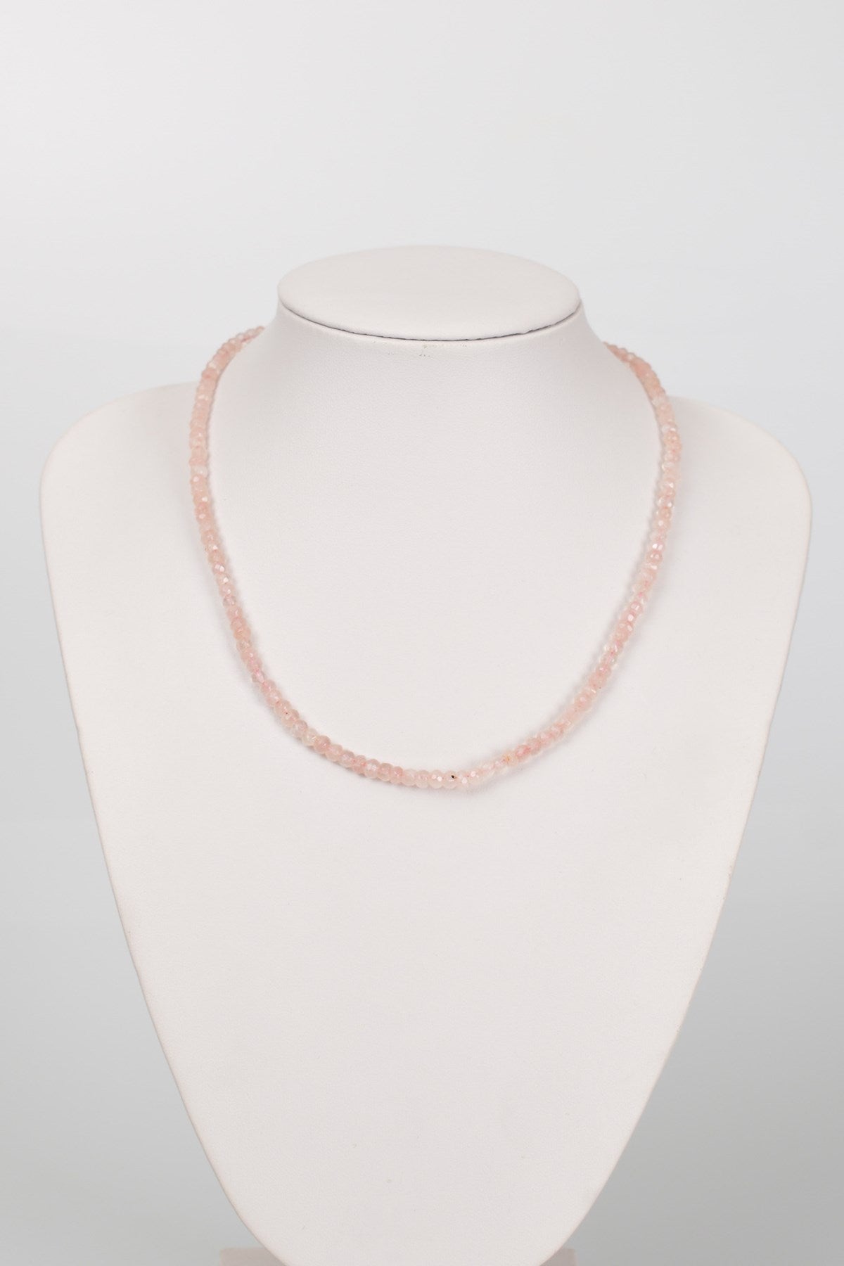 Laboratory Certified Rose Quartz Natural Stone Necklace 4 mm