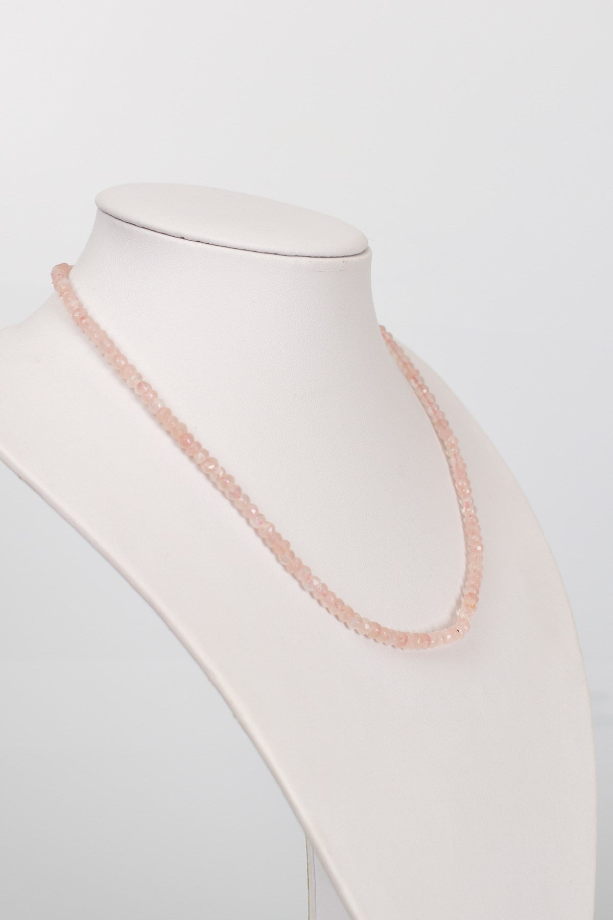 Laboratory Certified Rose Quartz Natural Stone Necklace 4 mm