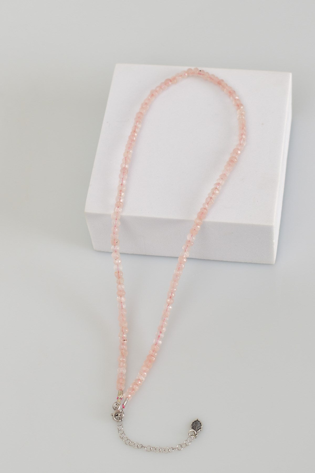 Laboratory Certified Rose Quartz Natural Stone Necklace 4 mm