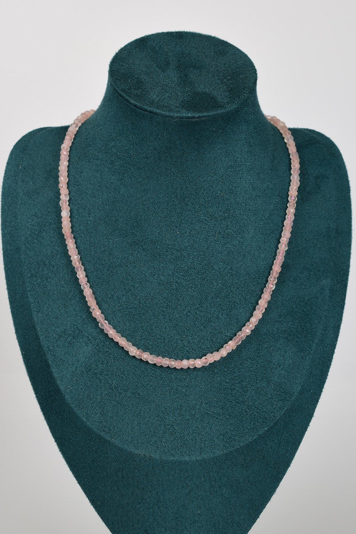 Laboratory Certified Rose Quartz Natural Stone Necklace 4 mm