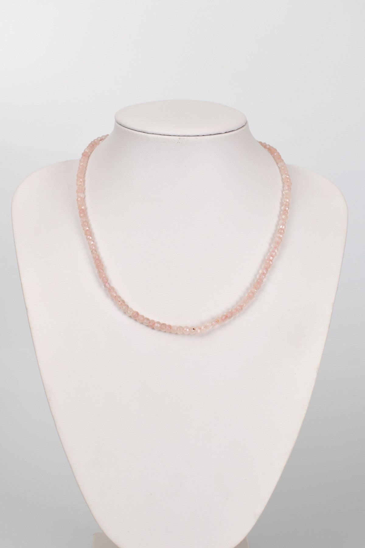 Laboratory Certified Rose Quartz Natural Stone Necklace 4 mm
