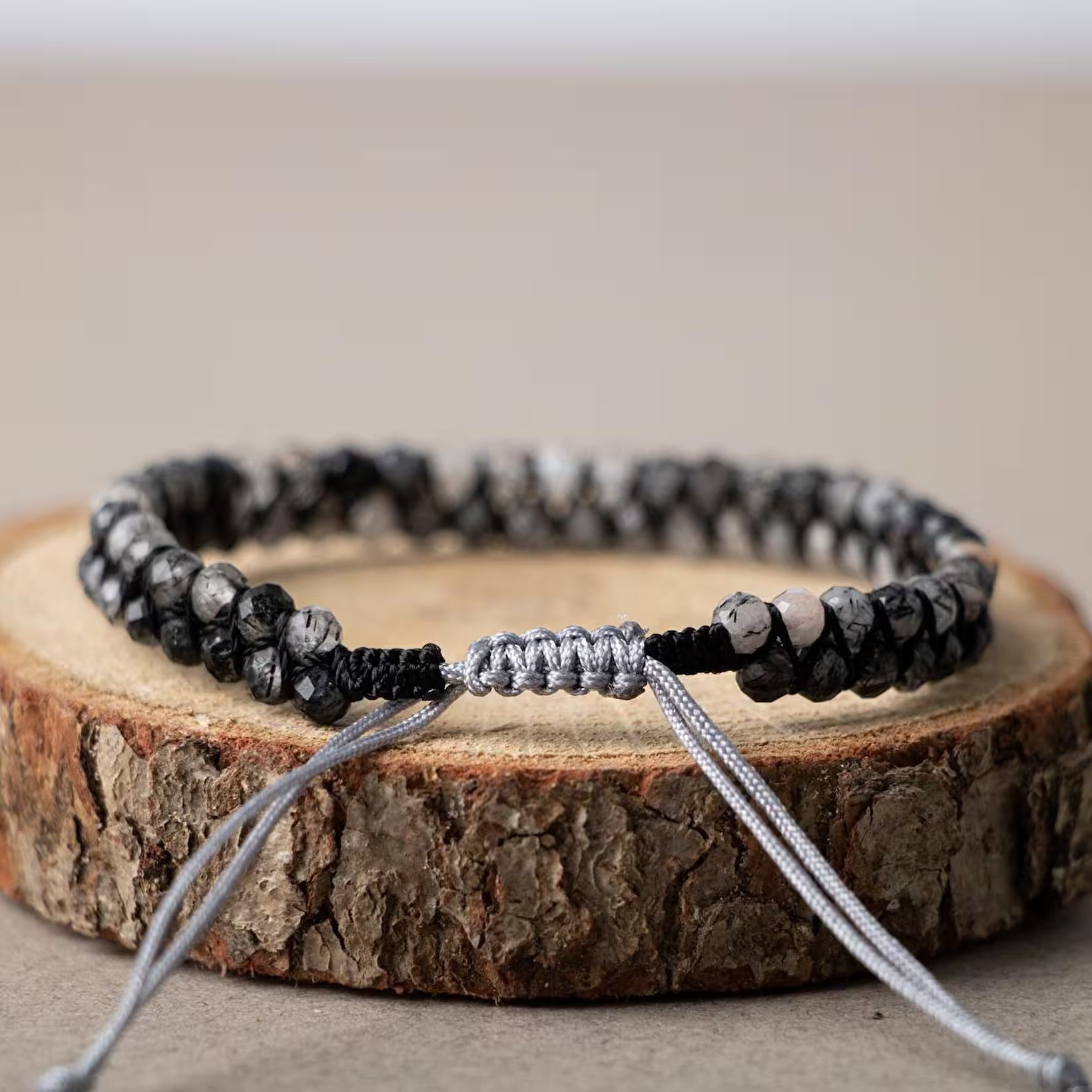 Laboratory Certified Rutilated Quartz Faceted 3–4 mm Double Strand Natural Stone Bracelet