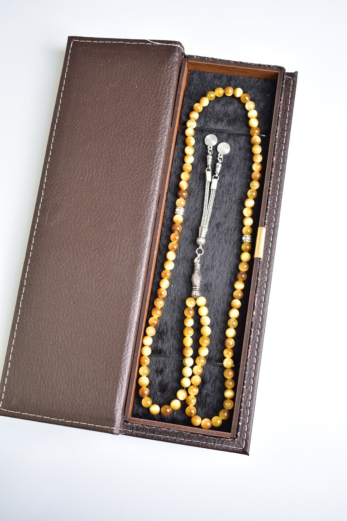 Laboratory Certified Yellow Tiger's Eye Natural Gemstone Prayer Beads 99-Bead – 6mm