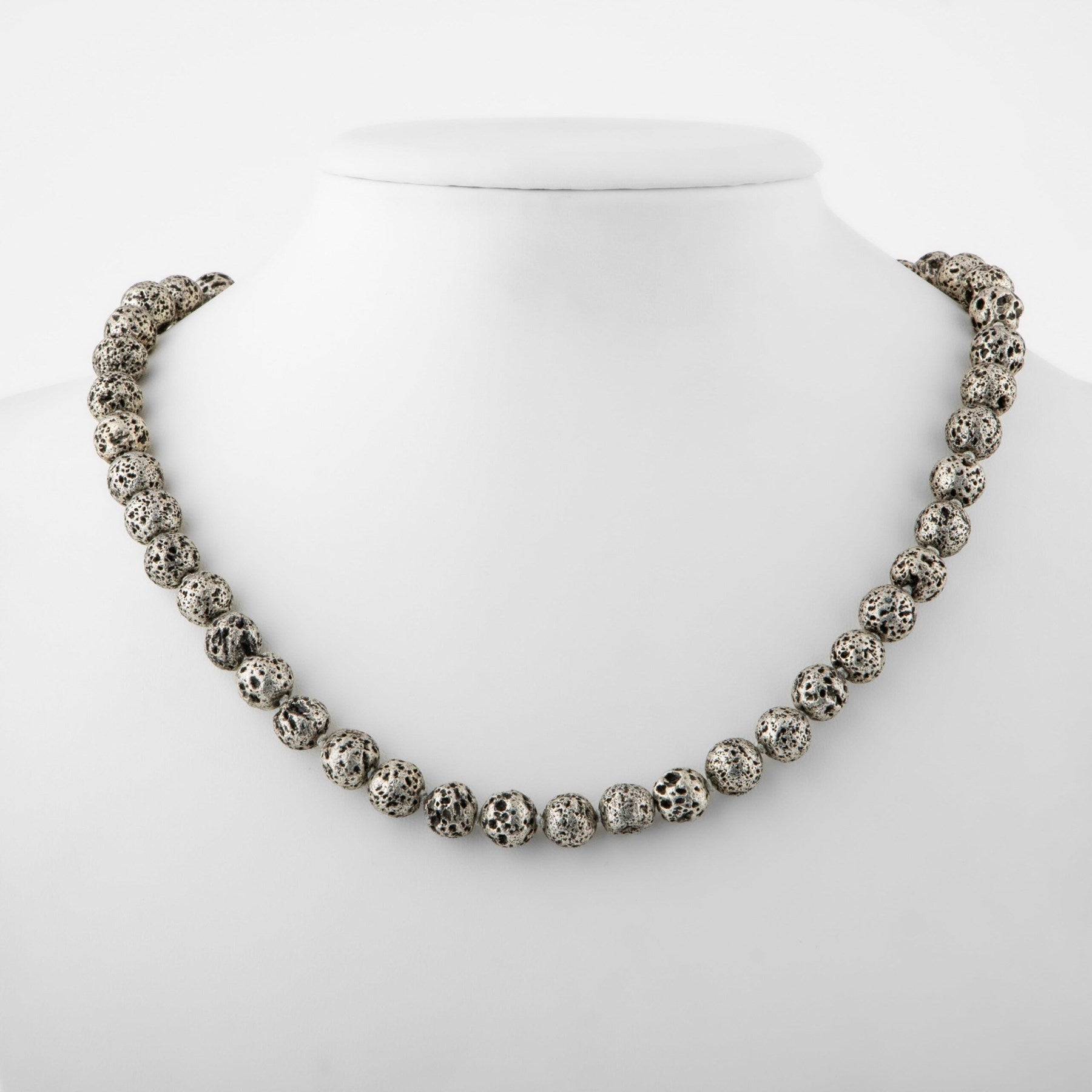 Laboratory Certified Yellow Lava Stone 8 mm Knotted Natural Stone Necklace