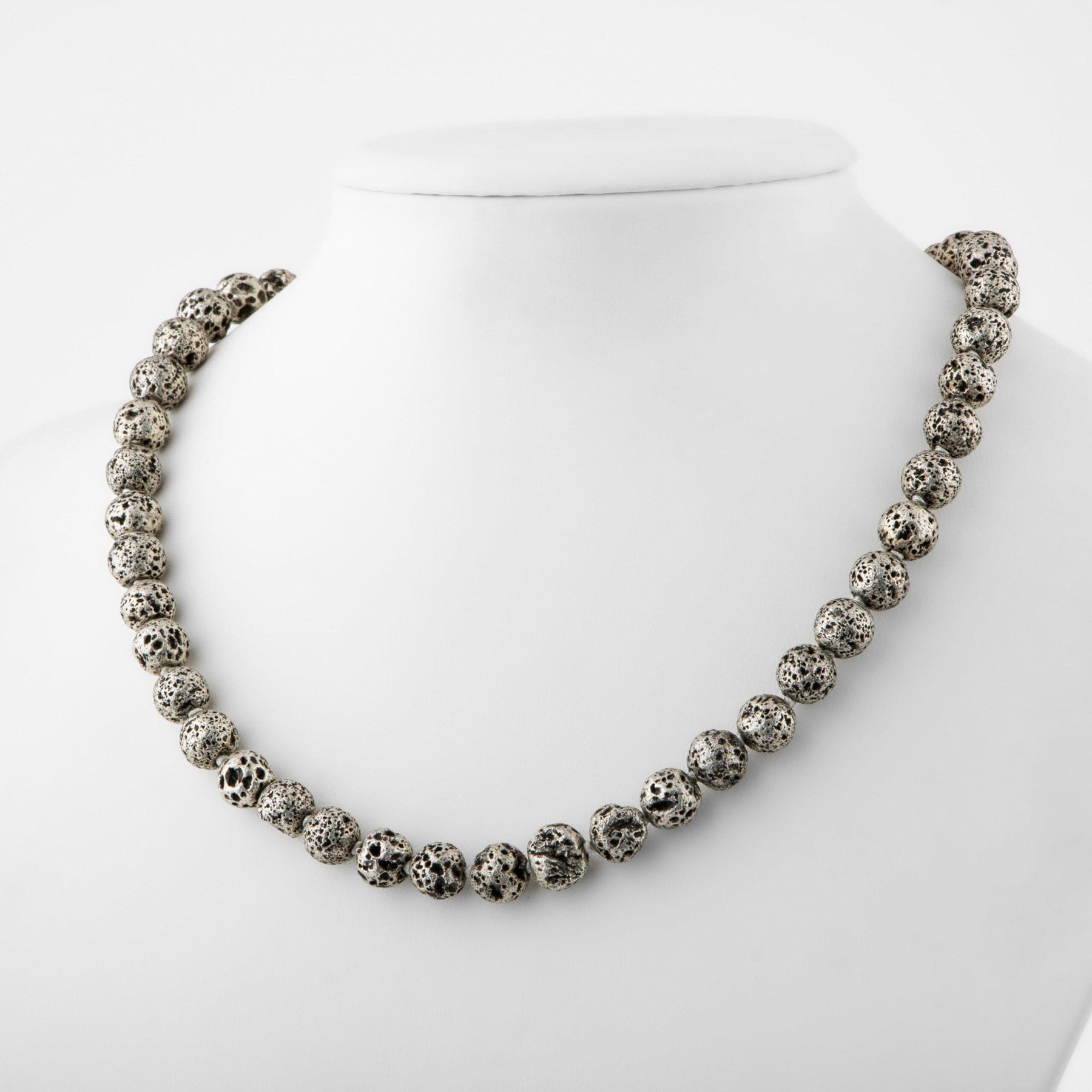 Laboratory Certified Yellow Lava Stone 8 mm Knotted Natural Stone Necklace