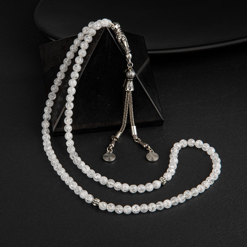 Laboratory Certified Selenite Natural Gemstone Prayer Beads 99-Bead – 6mm
