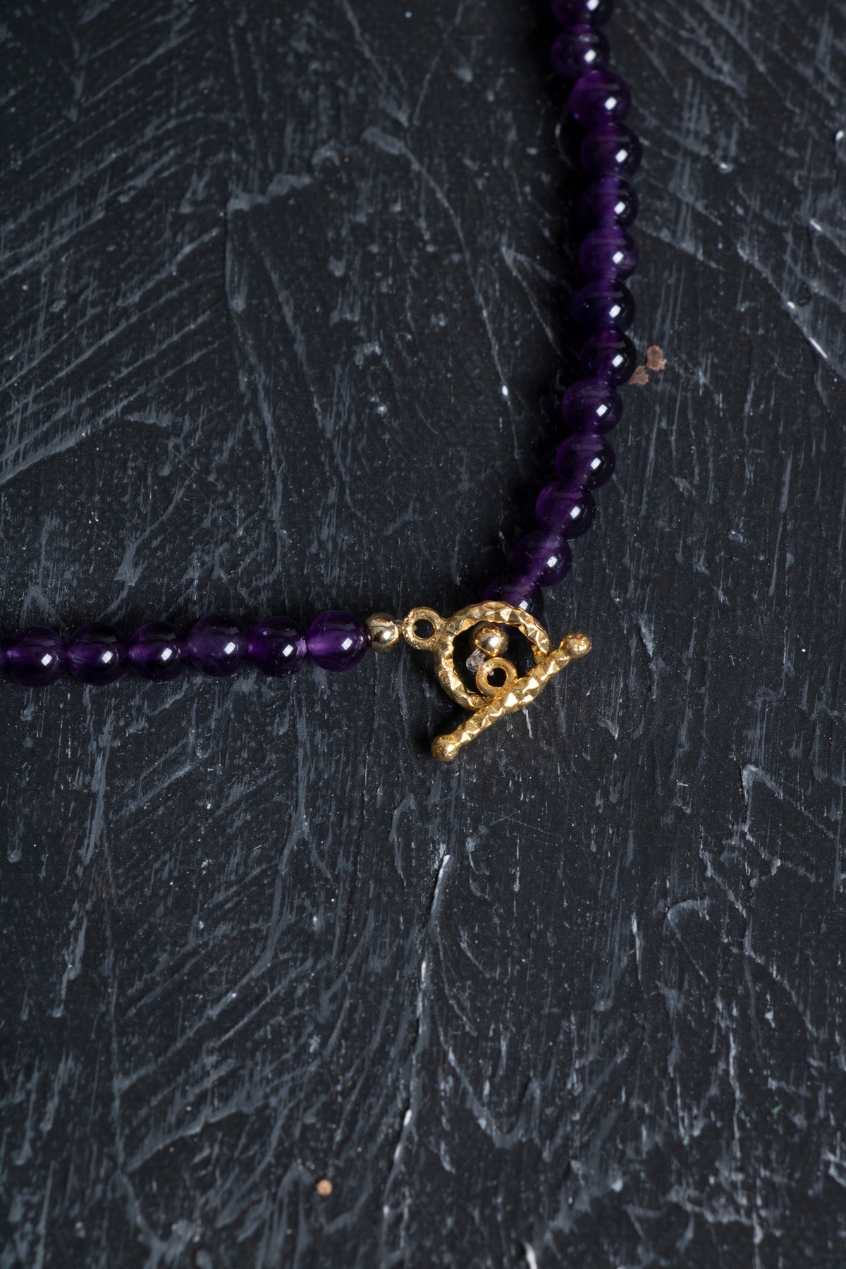 Sertifikalı Ametist Altın Kaplama Gümüş Aparat Doğal Taş Kolye 