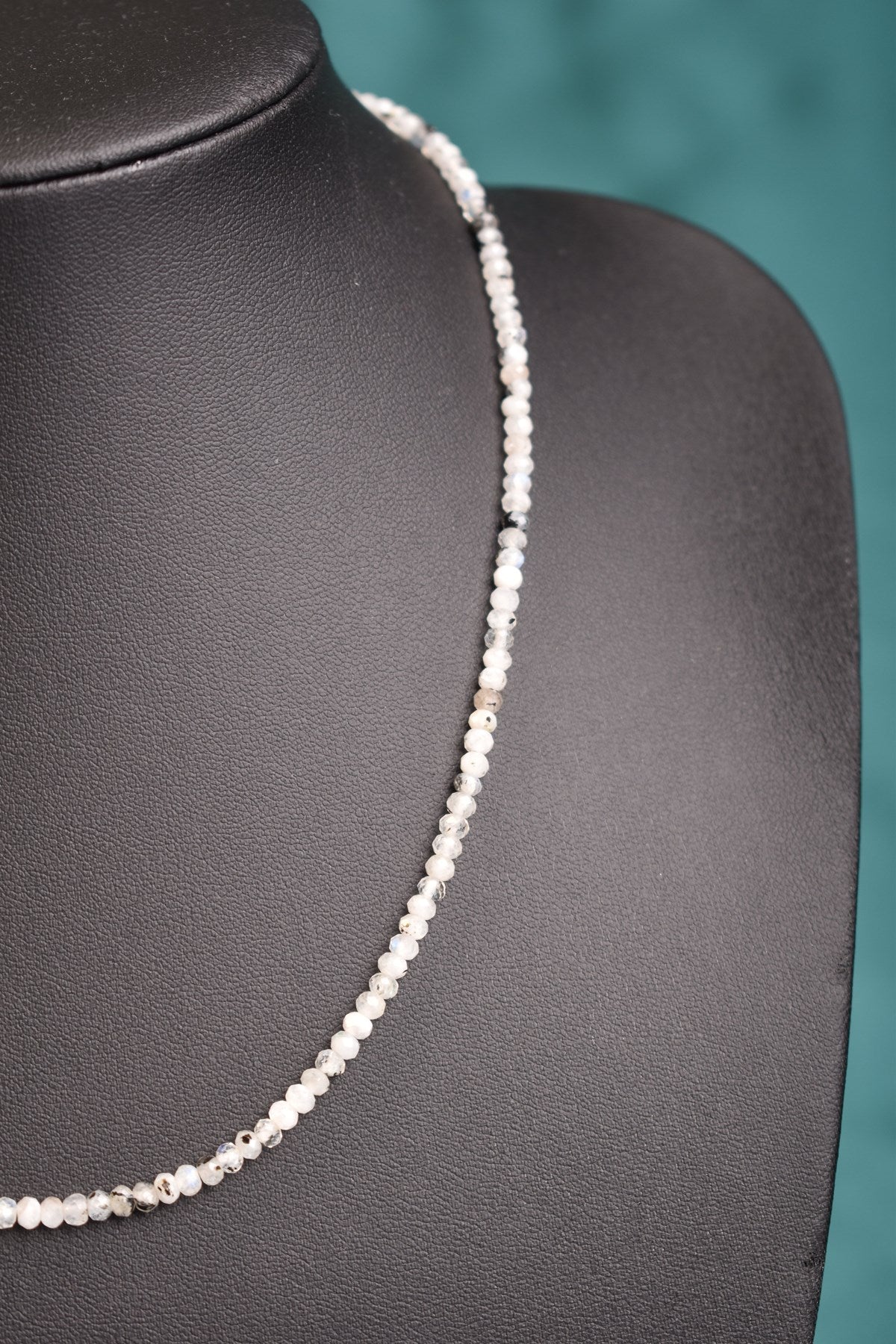 Laboratory Certified Moonstone Natural Stone Necklace & Bracelet Set 3–4 mm