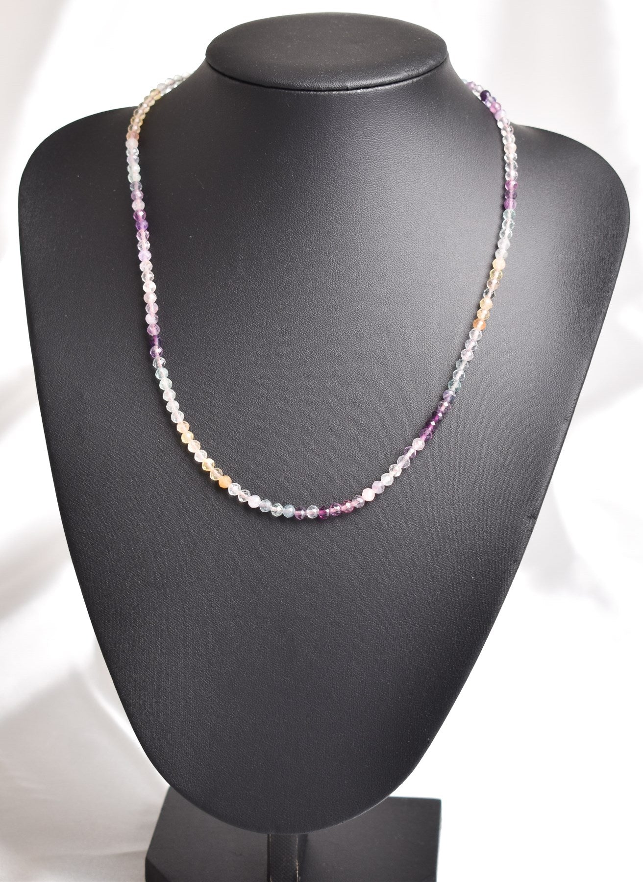 Laboratory Certified Fluorite Natural Stone Necklace & Bracelet Set 3–4 mm