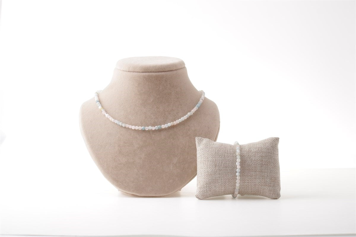 Laboratory Certified Heliodor Natural Stone Necklace & Bracelet Set 4 mm