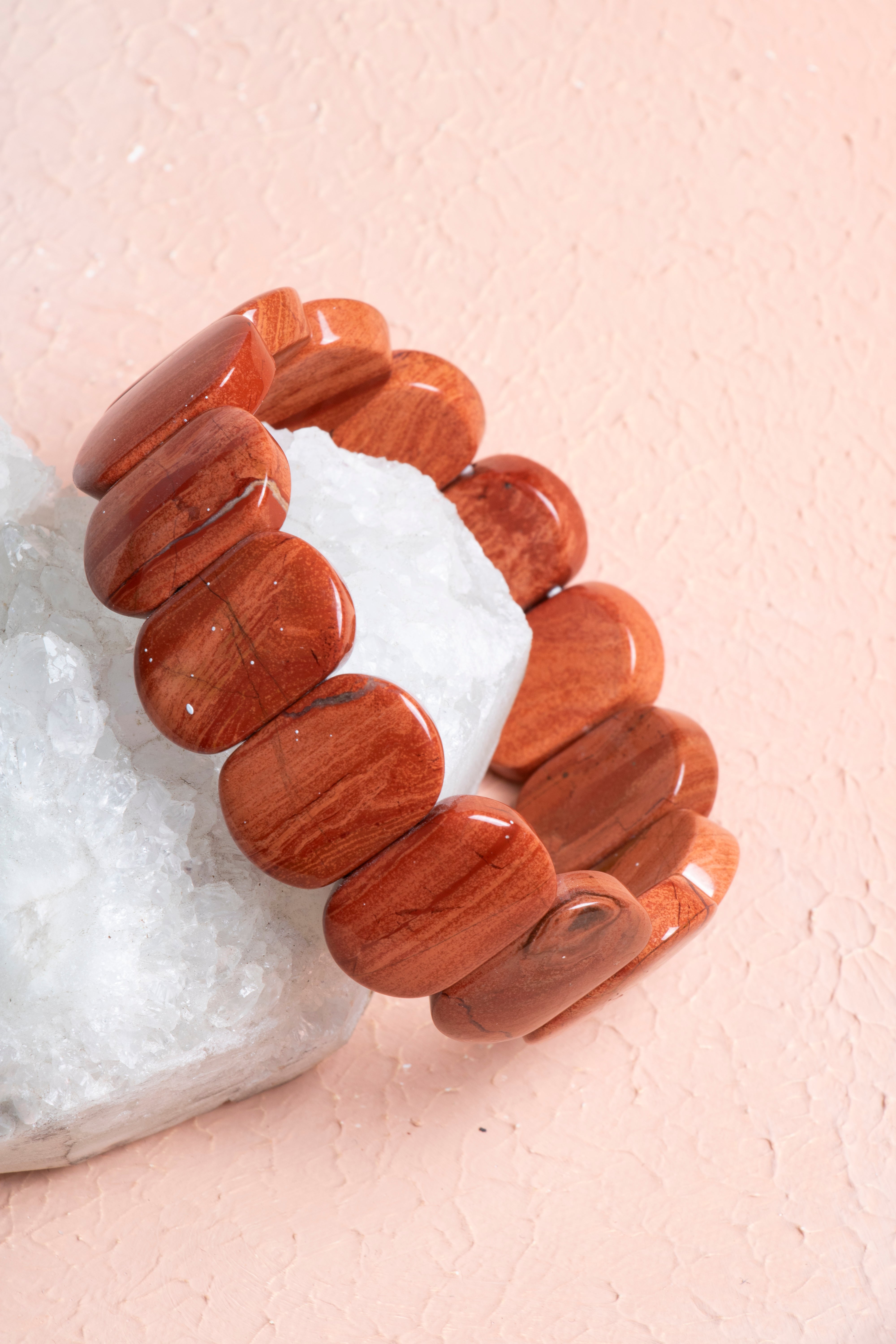 Certified Jasper Wide Cut Special Cut Natural Gemstone Bracelet
