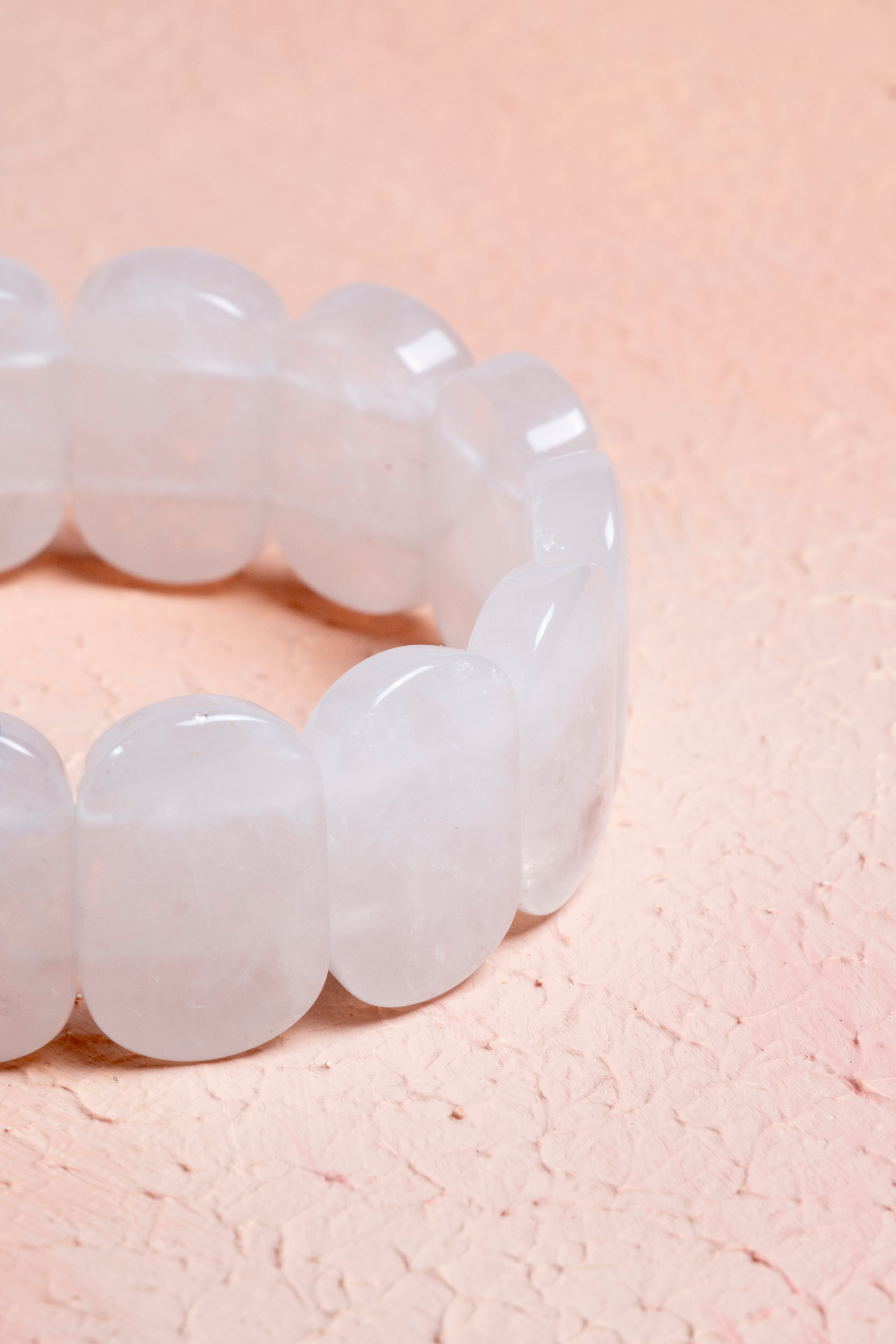 Certified Clear Quartz Wide Cut Special Cut Natural Gemstone Bracelet