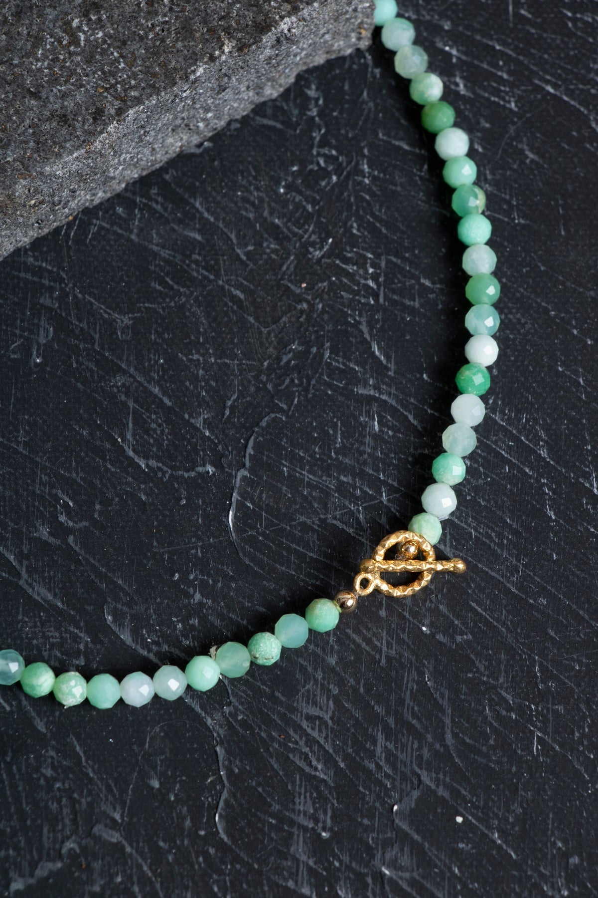 Sertifikalı Krizopras Altın Kaplama Gümüş Aparat  Kolye