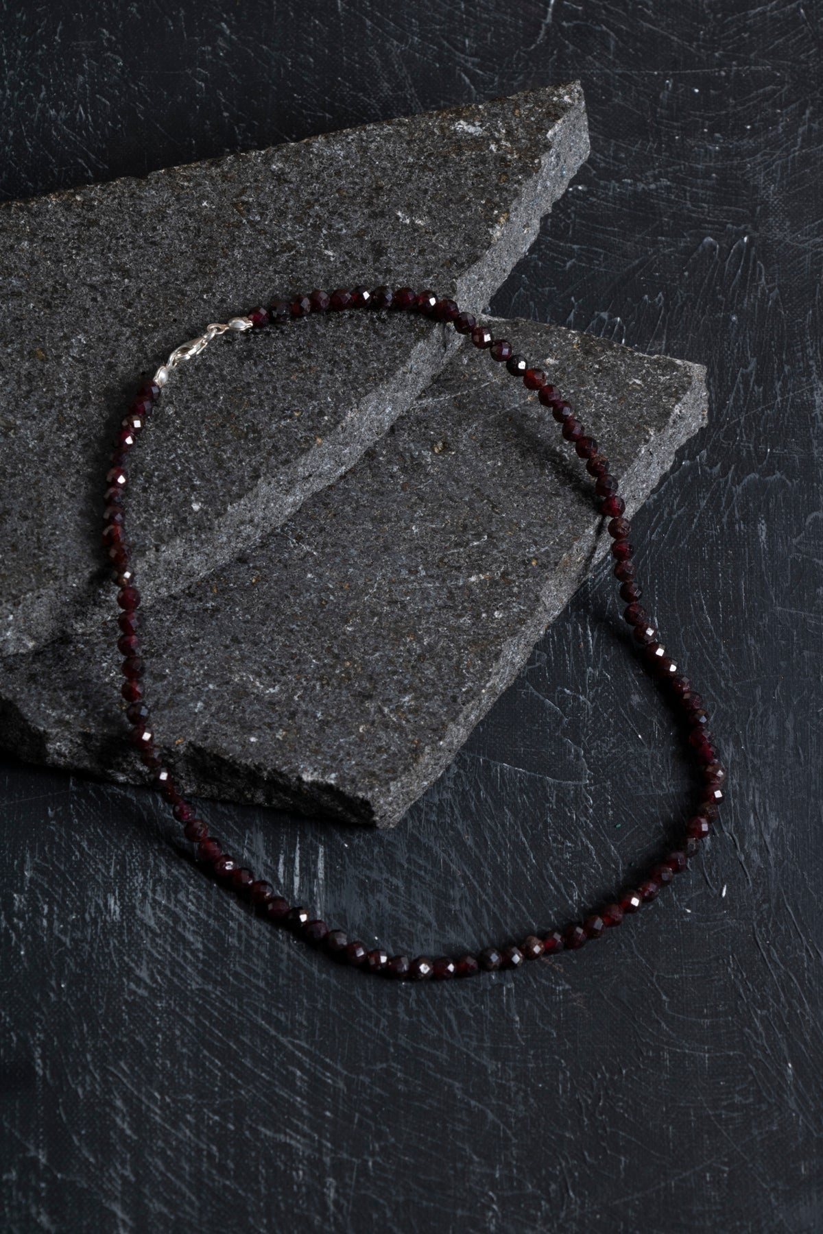 Sertifikalı Lal Fasetli Doğal Taş Kolye 