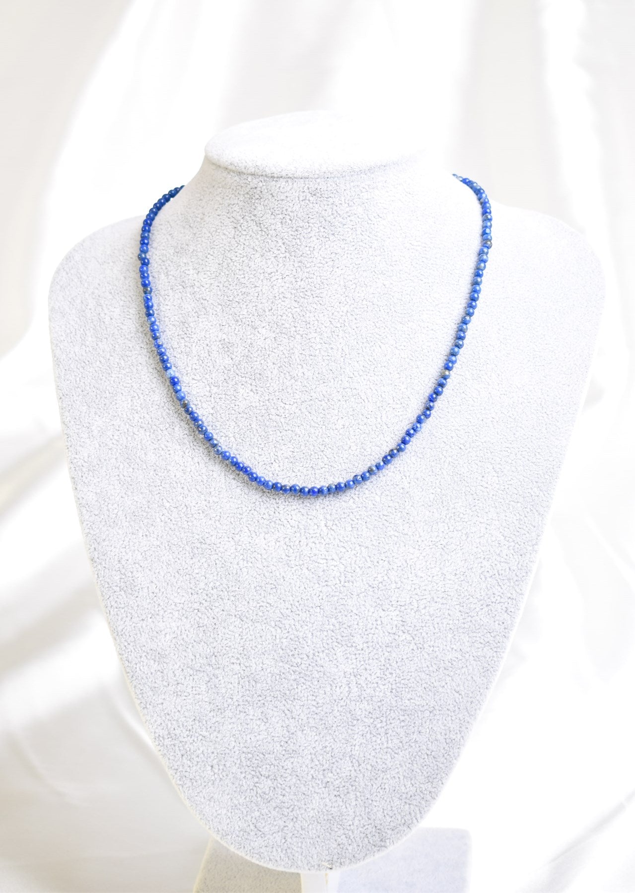 Laboratory Certified Lapis Lazuli Natural Stone Necklace & Bracelet Set 4 mm